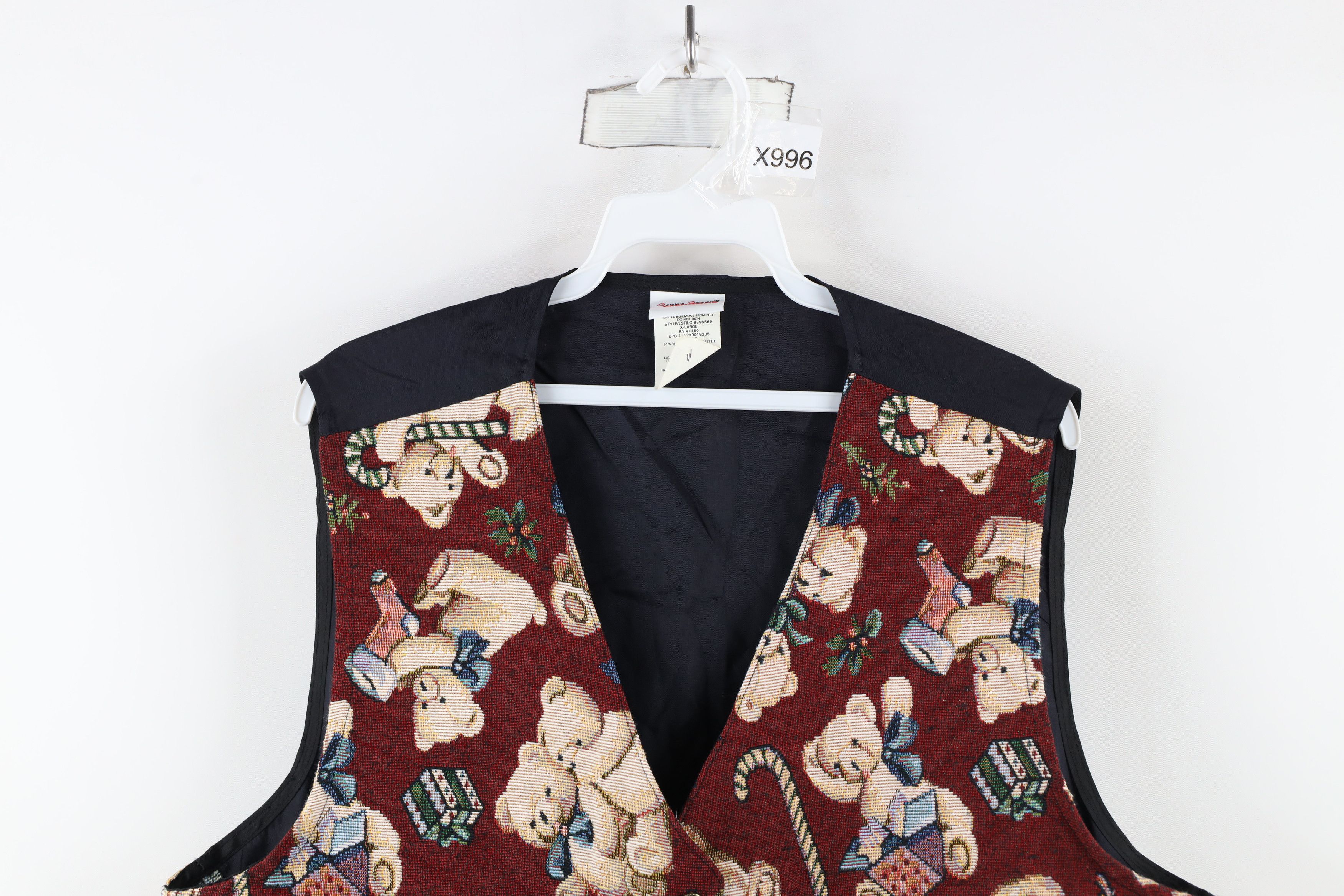 Vintage Vintage 90s Streetwear Christmas Bear Button Vest Jacket USA Size XL / US 12-14 / IT 48-50 - 2 Thumbnail