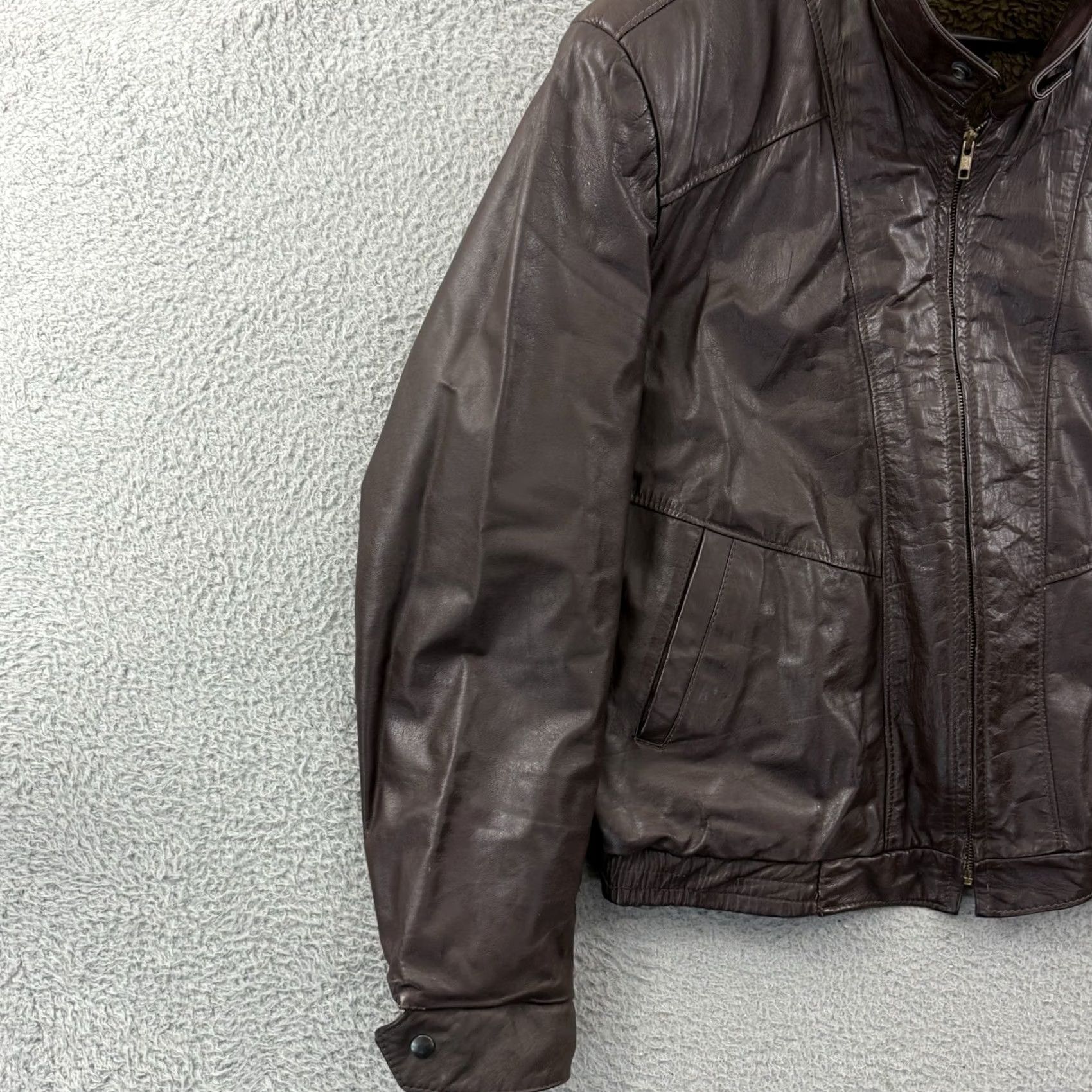 Vintage VINTAGE Jean Pierre Leather Jacket Men’s XL Brown 80s Biker Grunge Lined Moto Jacket Size US 36 / EU 52 - 4 Thumbnail