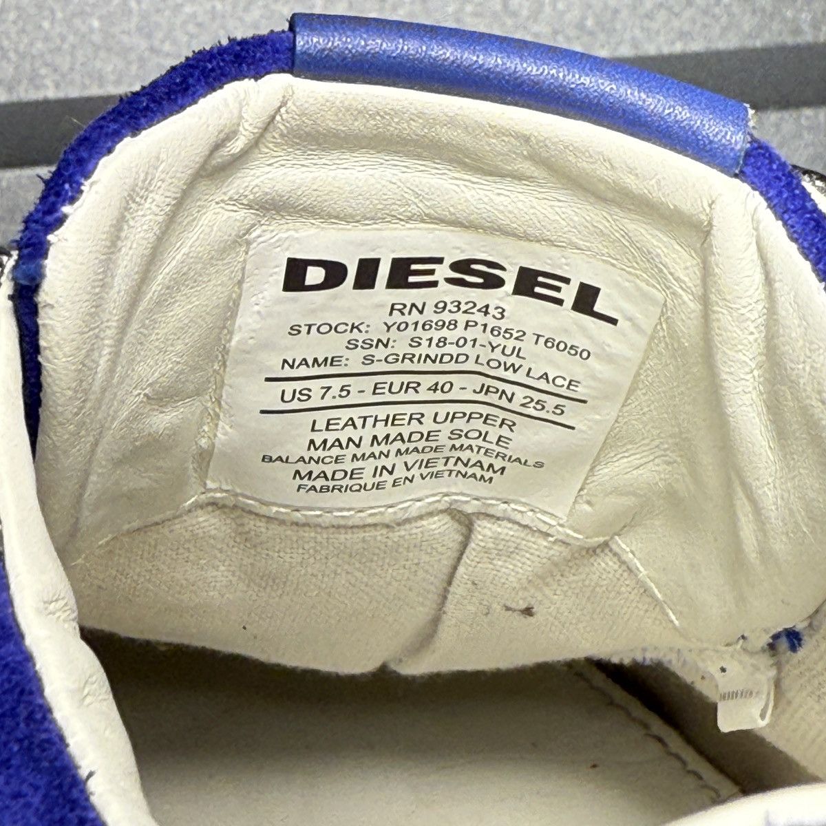 Diesel Diesel Men’s S-Grindd Low Lace Blue Sneakers US Size 7.5 Size US 7.5 / EU 40-41 - 14 Thumbnail