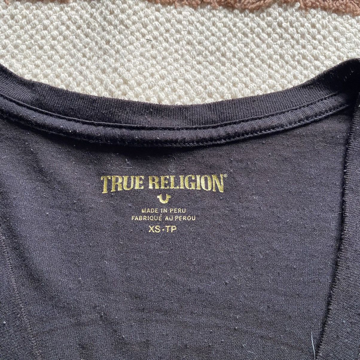 True Religion TRUE RELIGION VINT SLIM V NECK BIG LOGO T SHIRT Size XS / US 0-2 / IT 36-38 - 5 Thumbnail