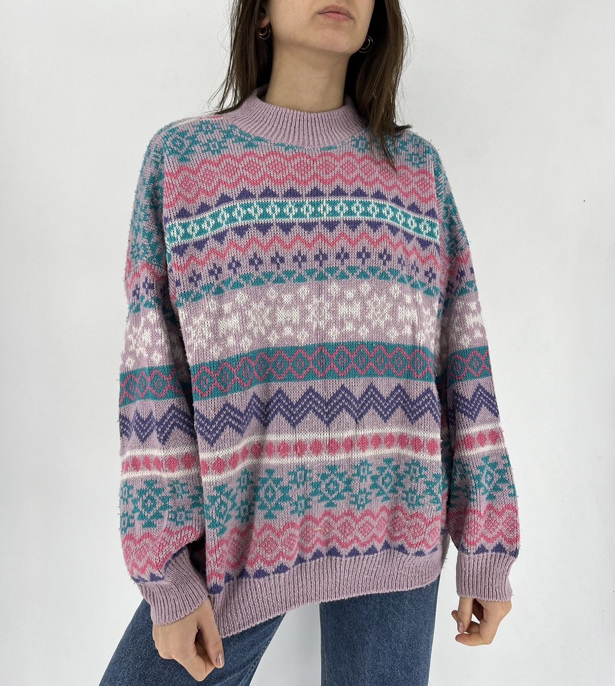 Vintage Vintage 90s Wool Sweater Oversize Made in Itali Size M / US 6-8 / IT 42-44 - 2 Thumbnail