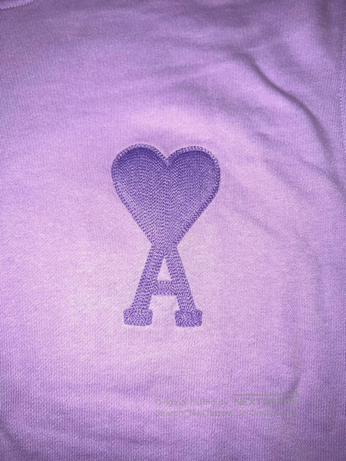 AMI ami Heart Embroidered Lavender Sweatshirt. Size L / US 10 / IT 46 - 3 Thumbnail