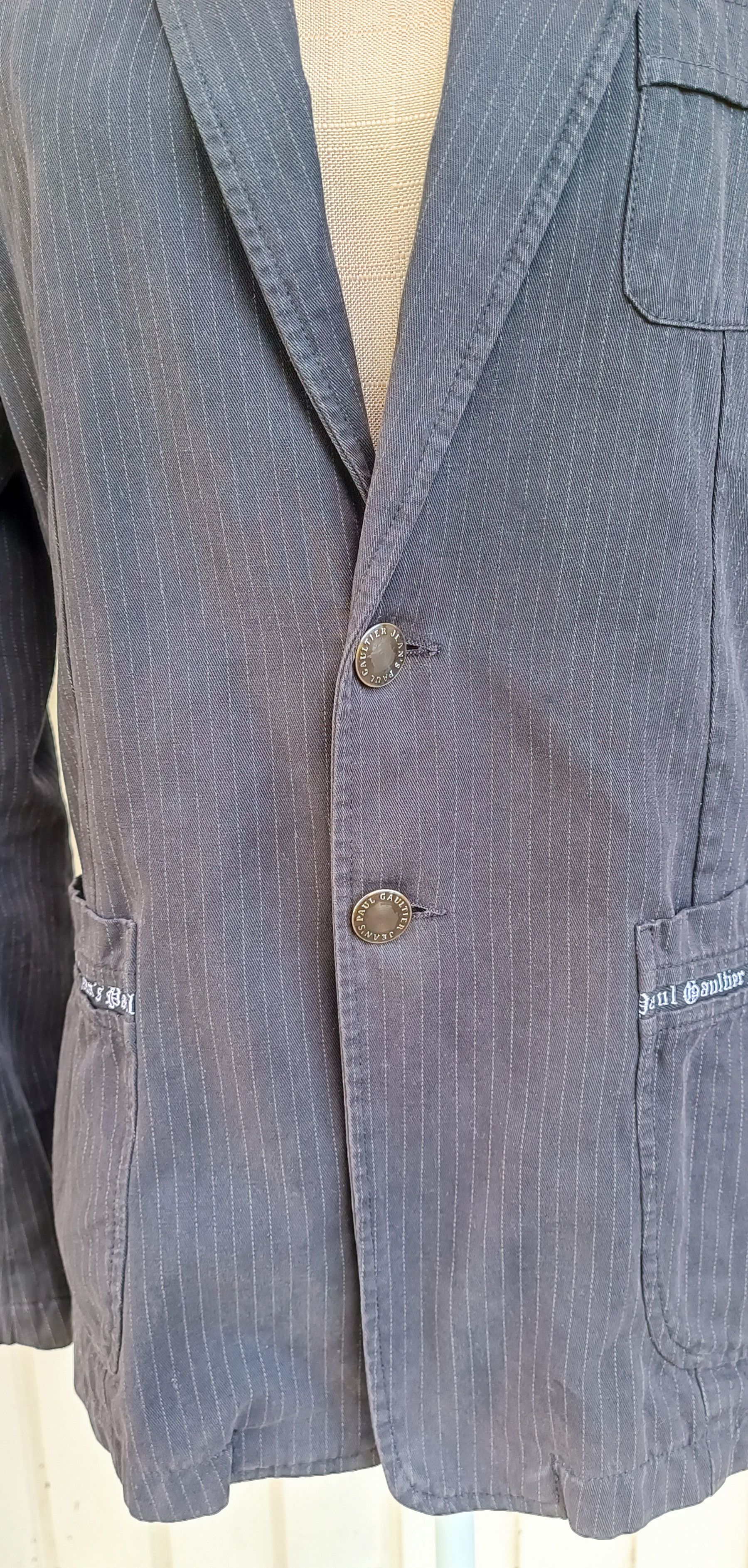 Jean Paul Gaultier Striped gray cotton jacket Size US S / EU 44-46 / 1 - 20 Thumbnail