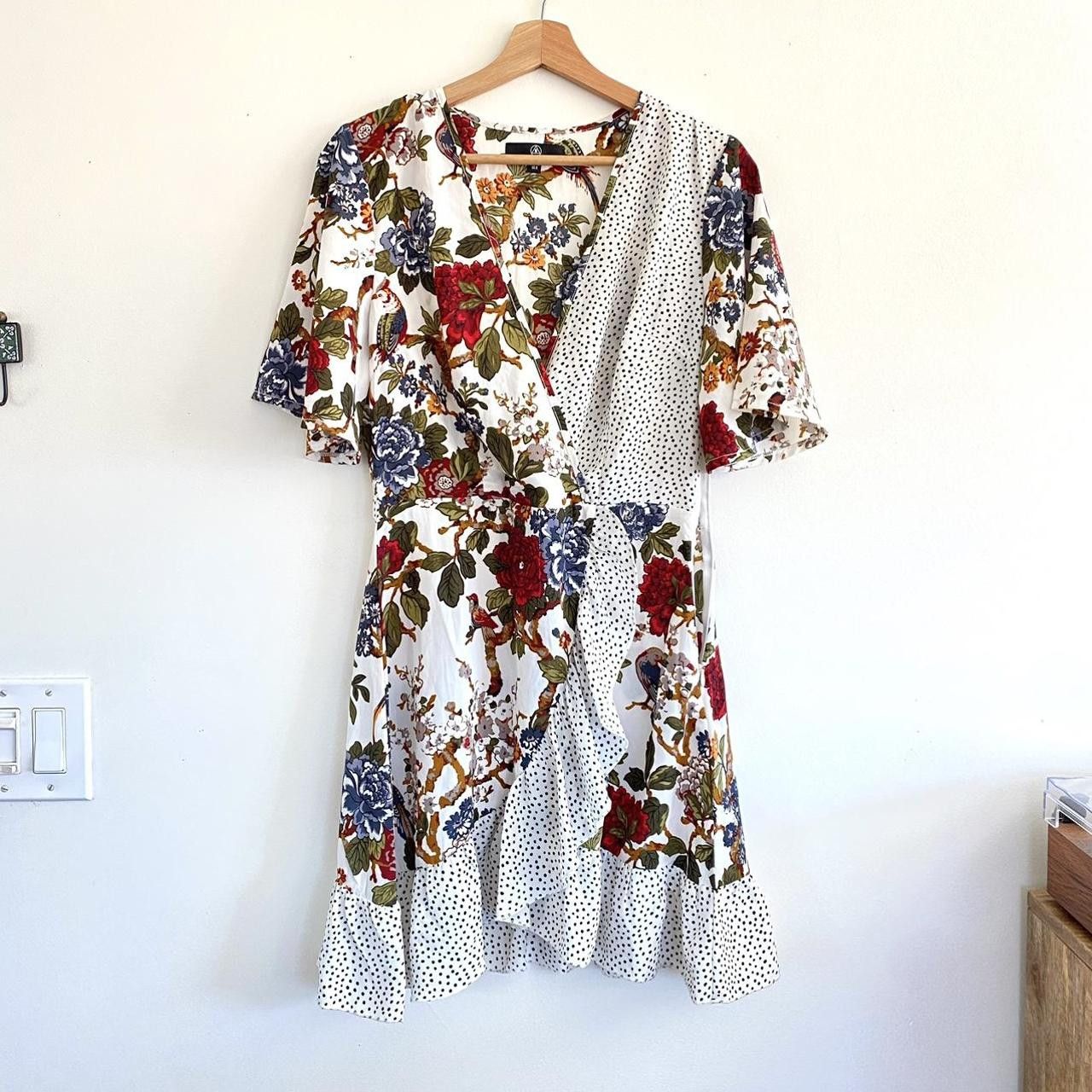 Missguided MISSGUIDED POLKA DOT AND FLORAL RUFFLE DRESS SIZE 8 Size M / US 6-8 / IT 42-44 - 2 Thumbnail
