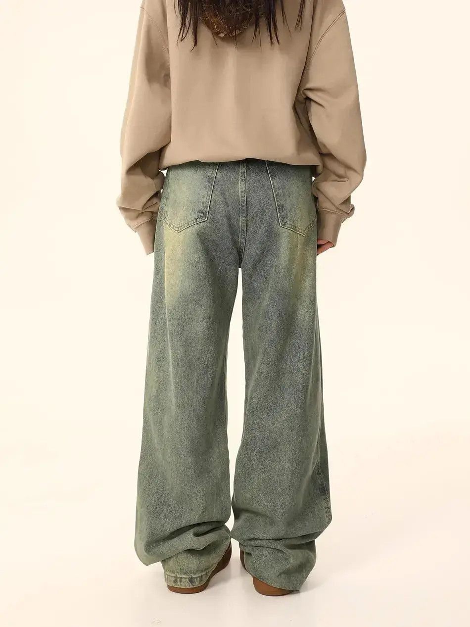 Japanese Brand Retro loose straight leg wide leg jeans Size US 32 / EU 48 - 5 Thumbnail