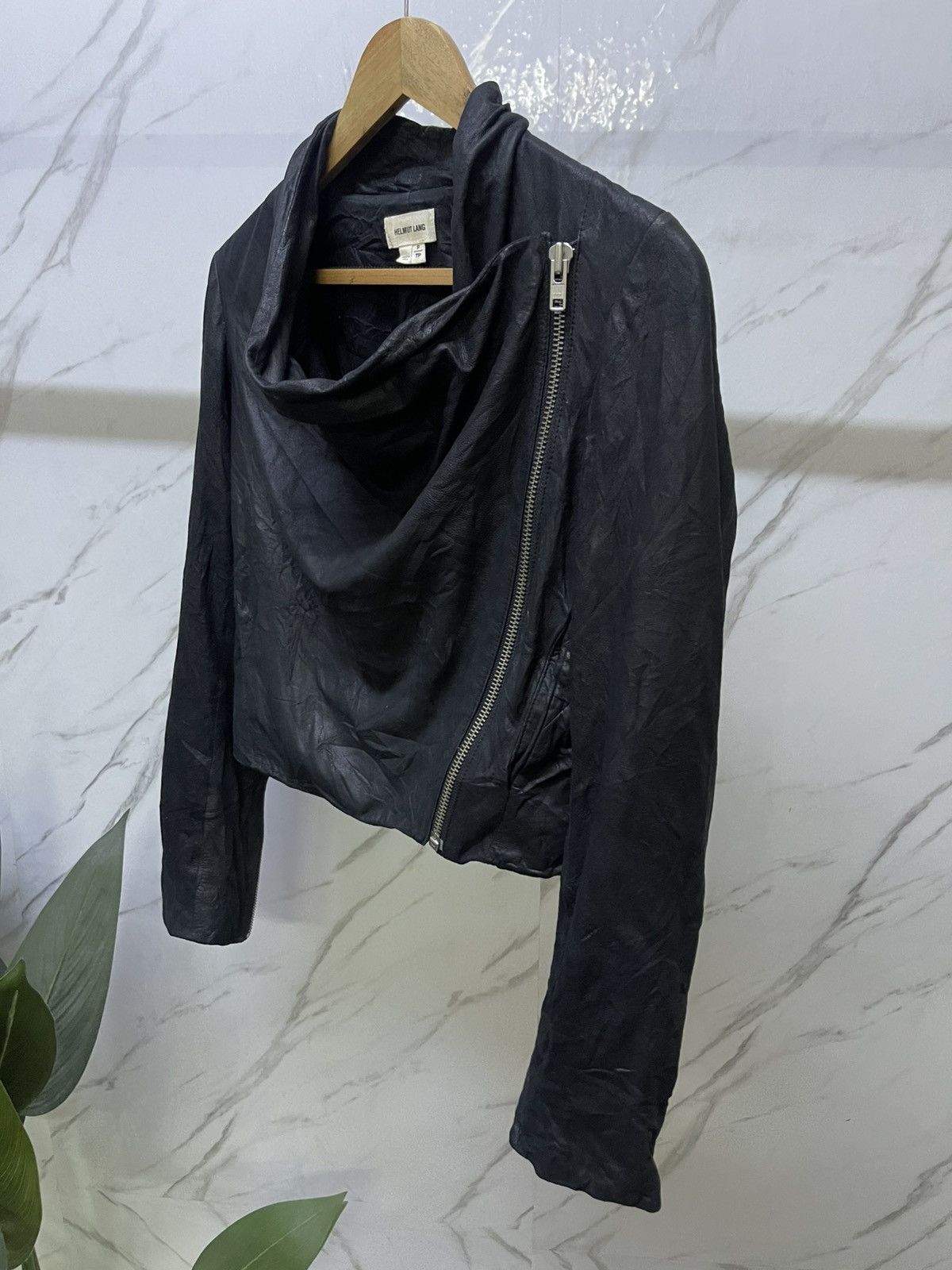Helmut Lang Helmut Lang Draped Front Asymmetri-cal Lambskin Leather Size S / US 4 / IT 40 - 5 Thumbnail
