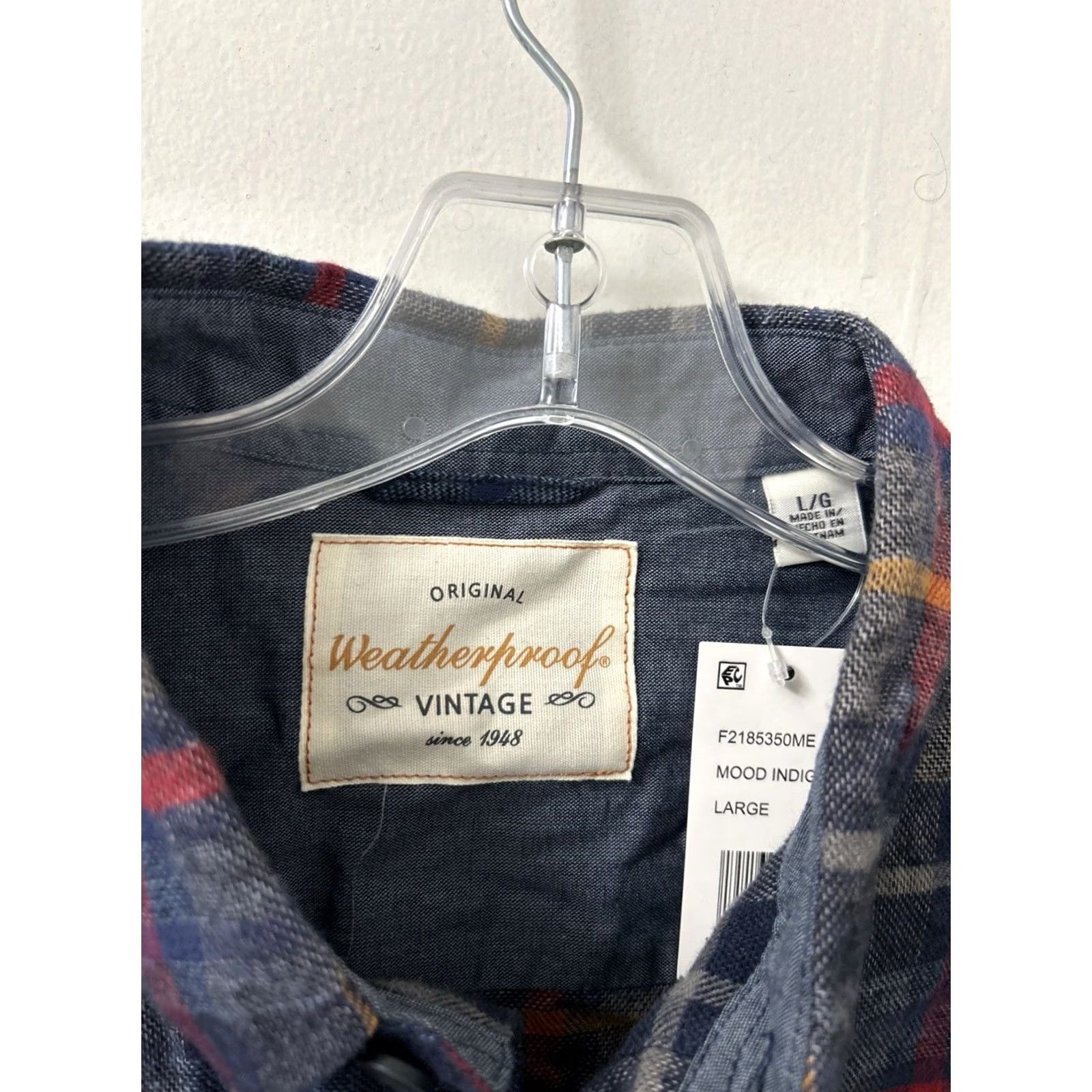 Weatherproof Weatherproof Vintage Mood Indigo Plaid Flannel Shirt Mens L Button-Down NWT Weatherproof Vintage Shirt Size US L / EU 52-54 / 3 - 5 Thumbnail