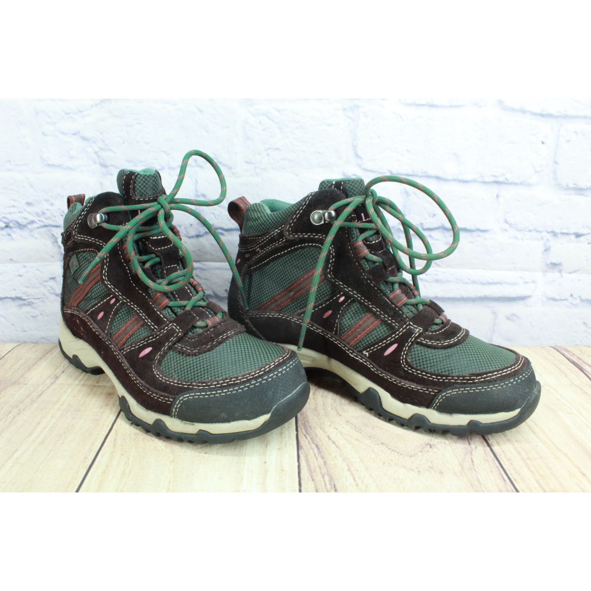 L.L. Bean LL Bean Women's Trail Model 4 Hiking Boots Green Brown Suede Size US 7 / IT 37 - 3 Thumbnail
