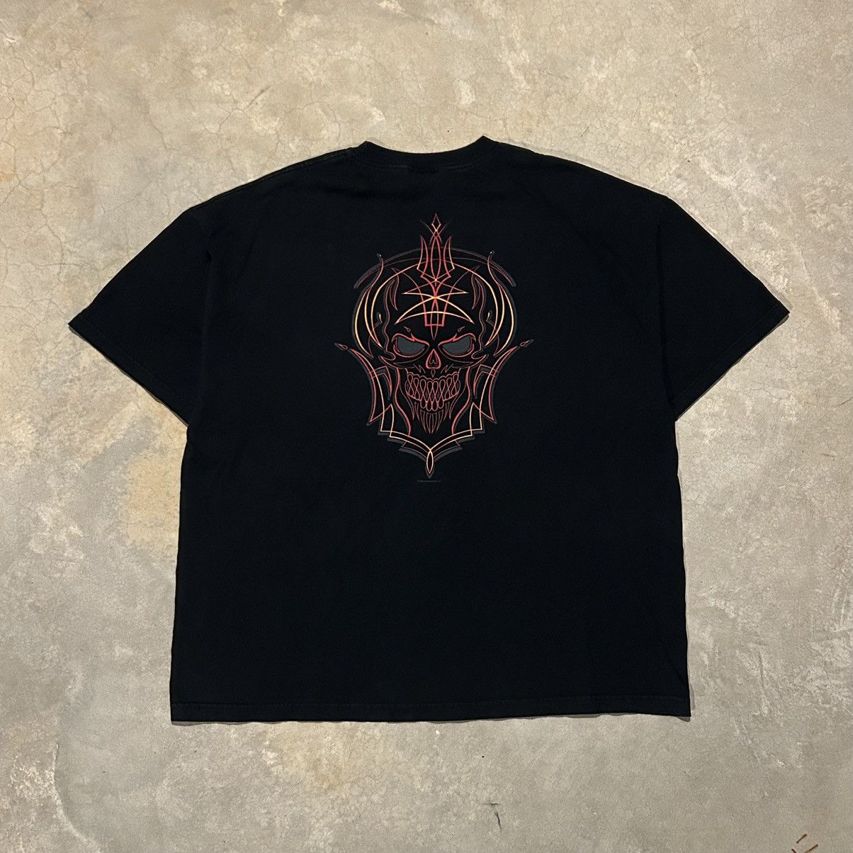 JNCO × Vintage Vintage 2000s Skull Tribal Oversized Tee Skater Cyber Faded Size US XXL / EU 58 / 5 - 1 Thumbnail