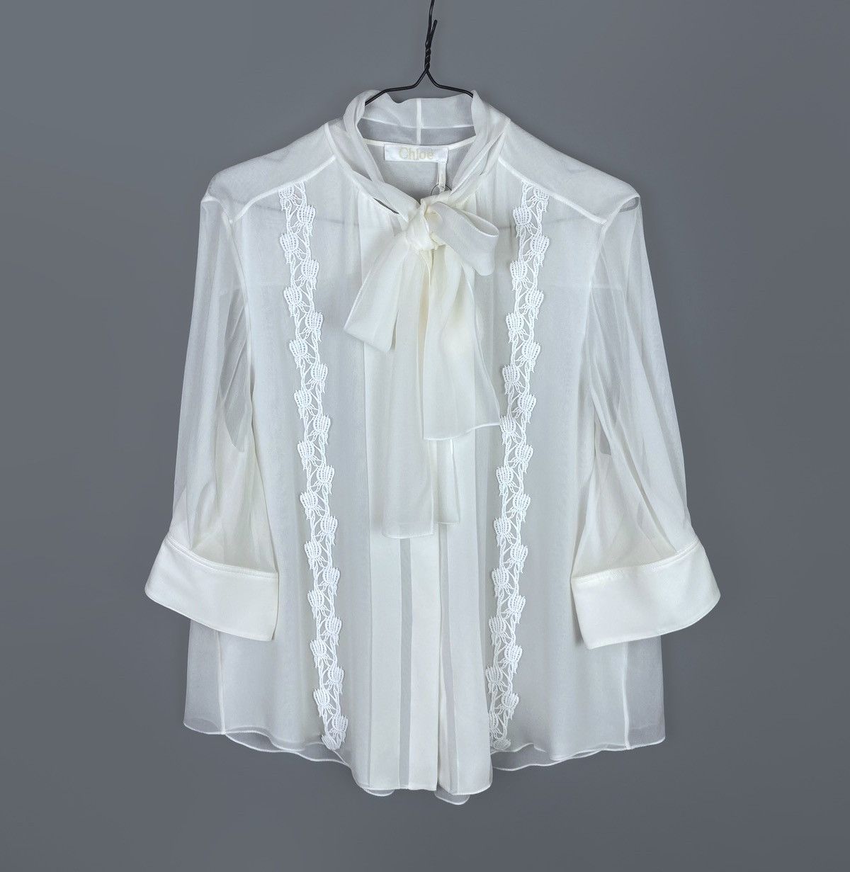 Chloe Chloé Scarf Neck Silk 3/4 Sleeves Shirt Size 44 RRP 1300$ Size L / US 10 / IT 46 - 5 Thumbnail