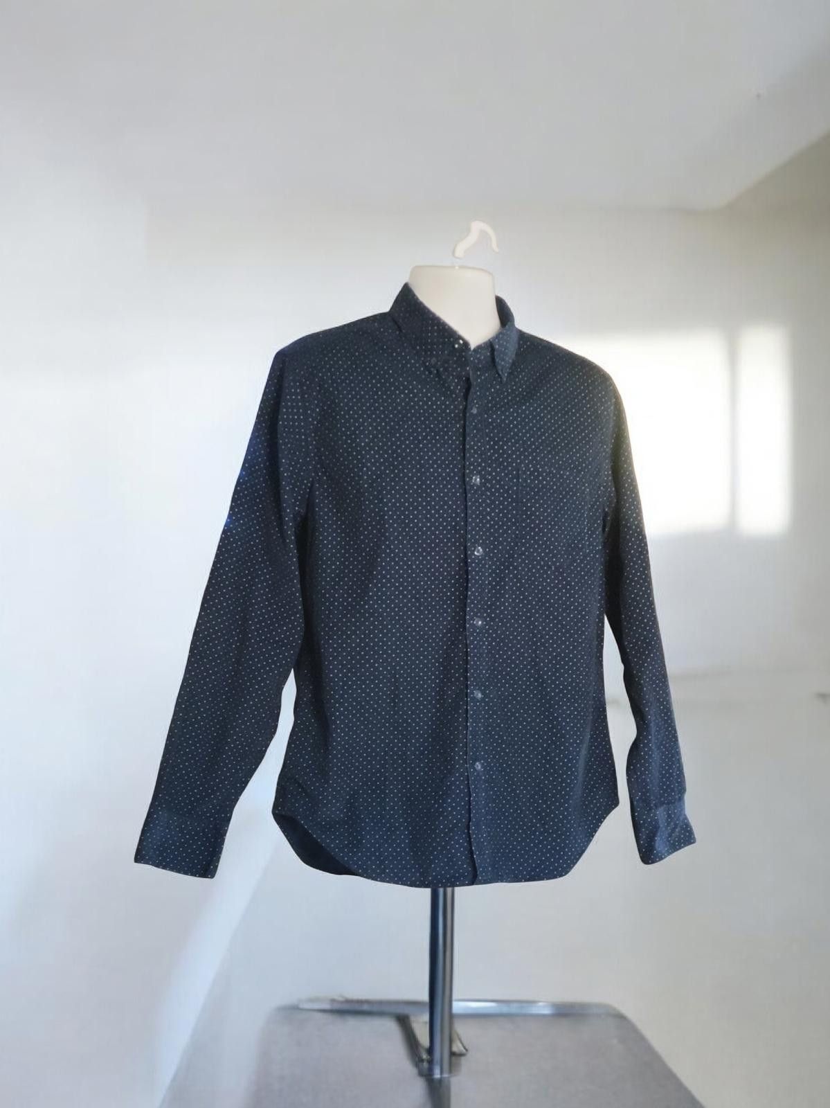 J.Crew J.Crew Navy Blue Corduroy Shirt with White Dots - Size Large Size US L / EU 52-54 / 3 - 3 Thumbnail