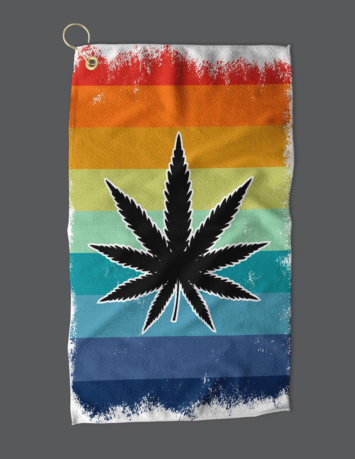 Designer Colorful Cannabis Golf Towels, Perfect for Gift for Smokers Size ONE SIZE - 2 Thumbnail