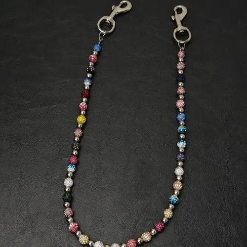 Japanese Brand Round Bead Rhinestone Wallet Chain Size ONE SIZE - 1 Thumbnail