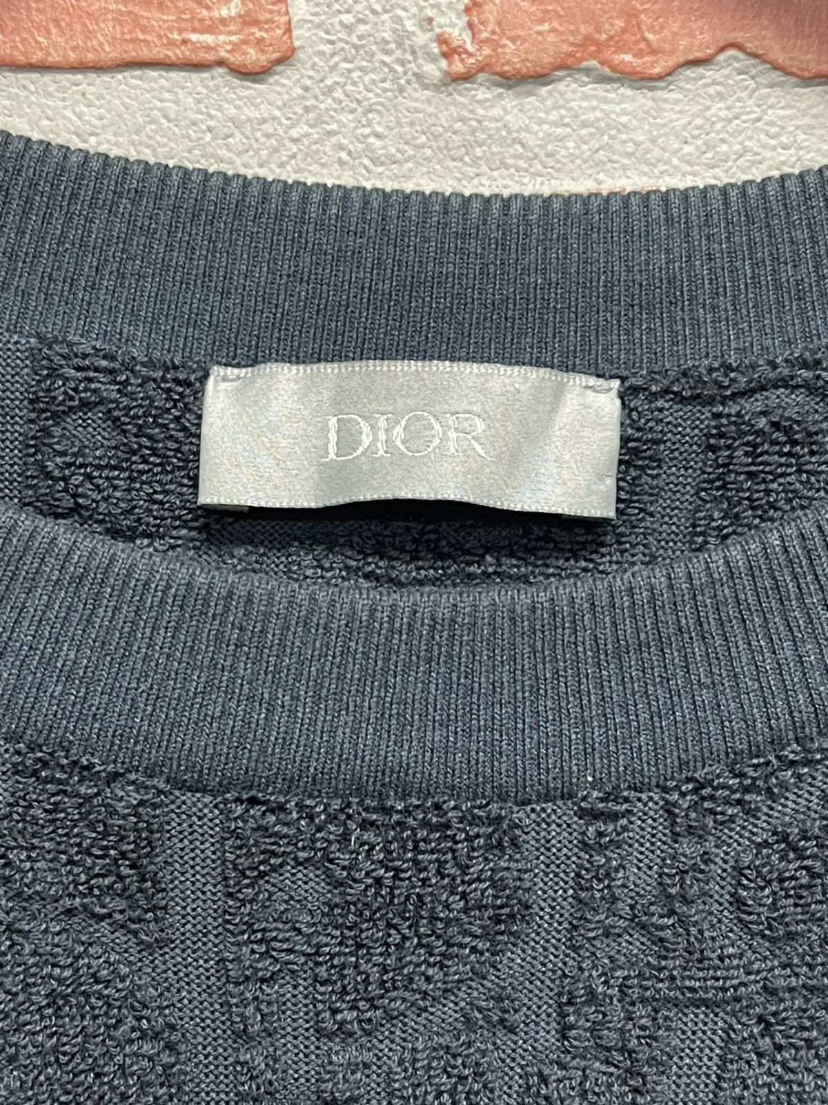 Dior Size XXXS - Dior Homme Terry Oblique T Shirt ‘Navy’ Mens Size US XXS / EU 40 - 8 Thumbnail