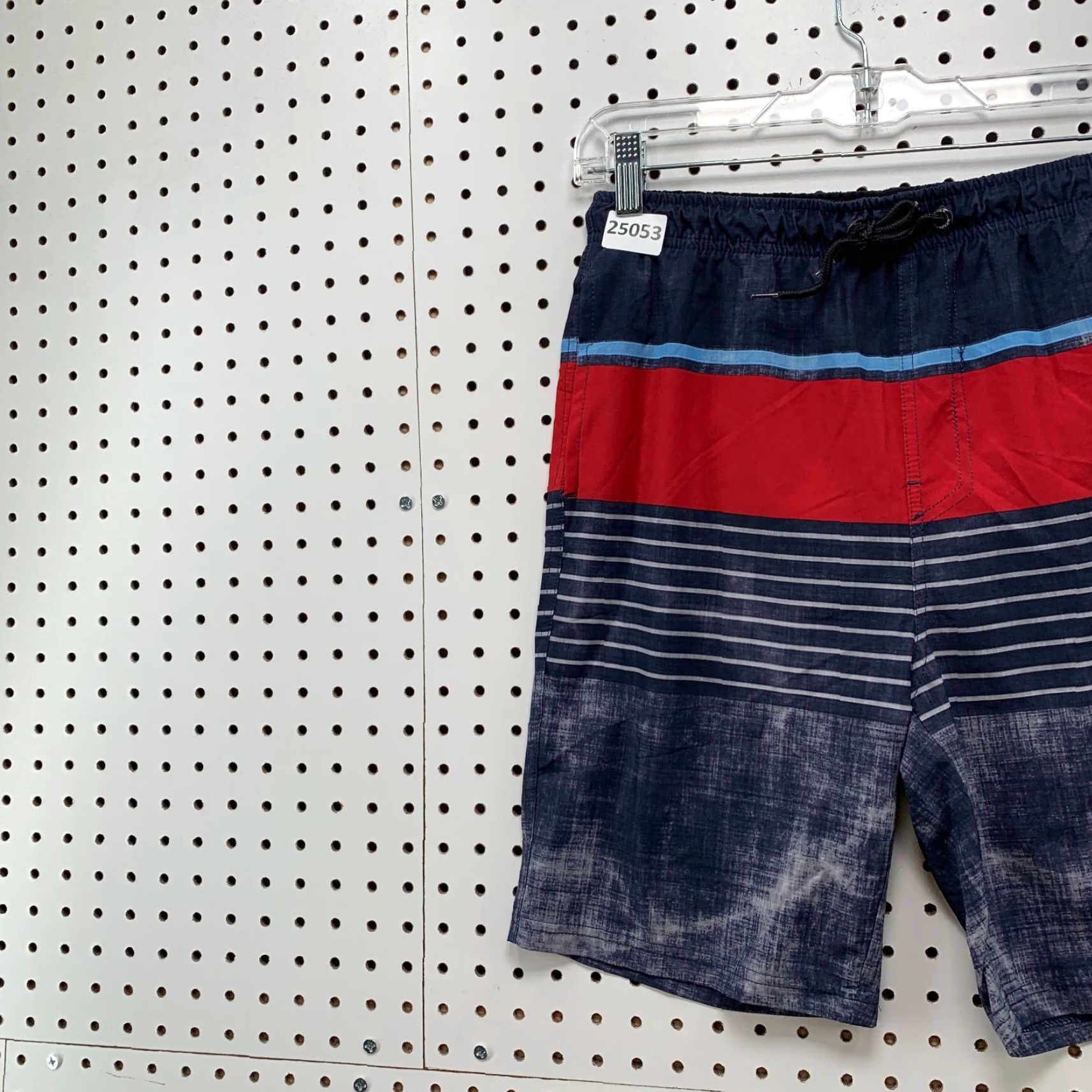 Spyder Spyder Swim Trunks Striped Red Blue Mens Medium 29x7.5 Shorts Bottom Size US 31 - 3 Thumbnail