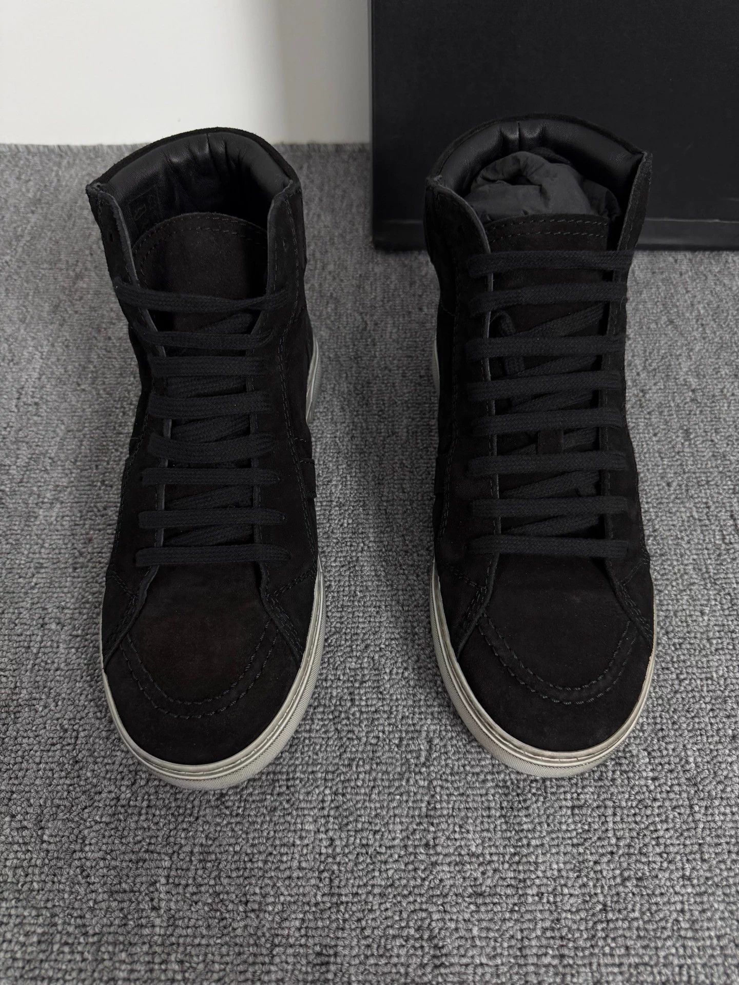 Saint Laurent Paris SLP Joe Graffiti Distressed Black Suede Hi Top 40 Size US 7 / EU 40 - 2 Thumbnail