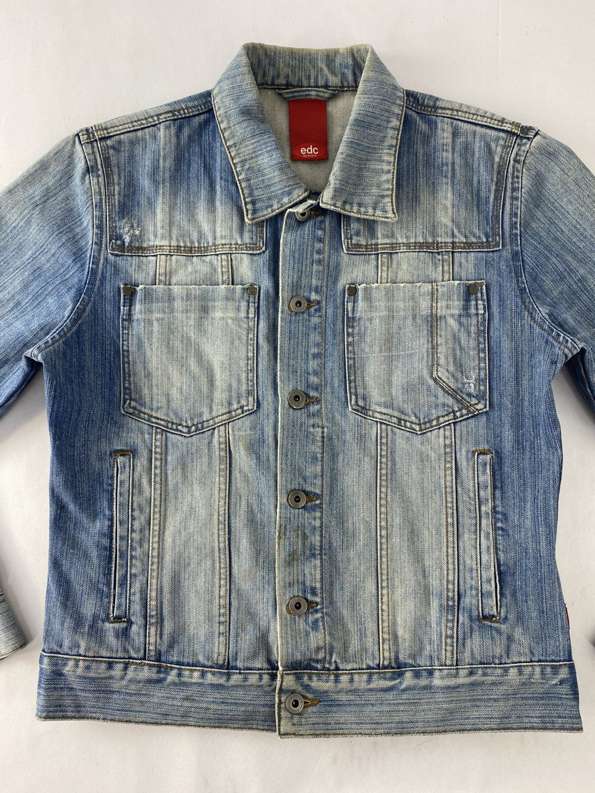Esprit Edc by Esprit Indigo Denim Trucker Jeans Jacket Size US M / EU 48-50 / 2 - 3 Thumbnail