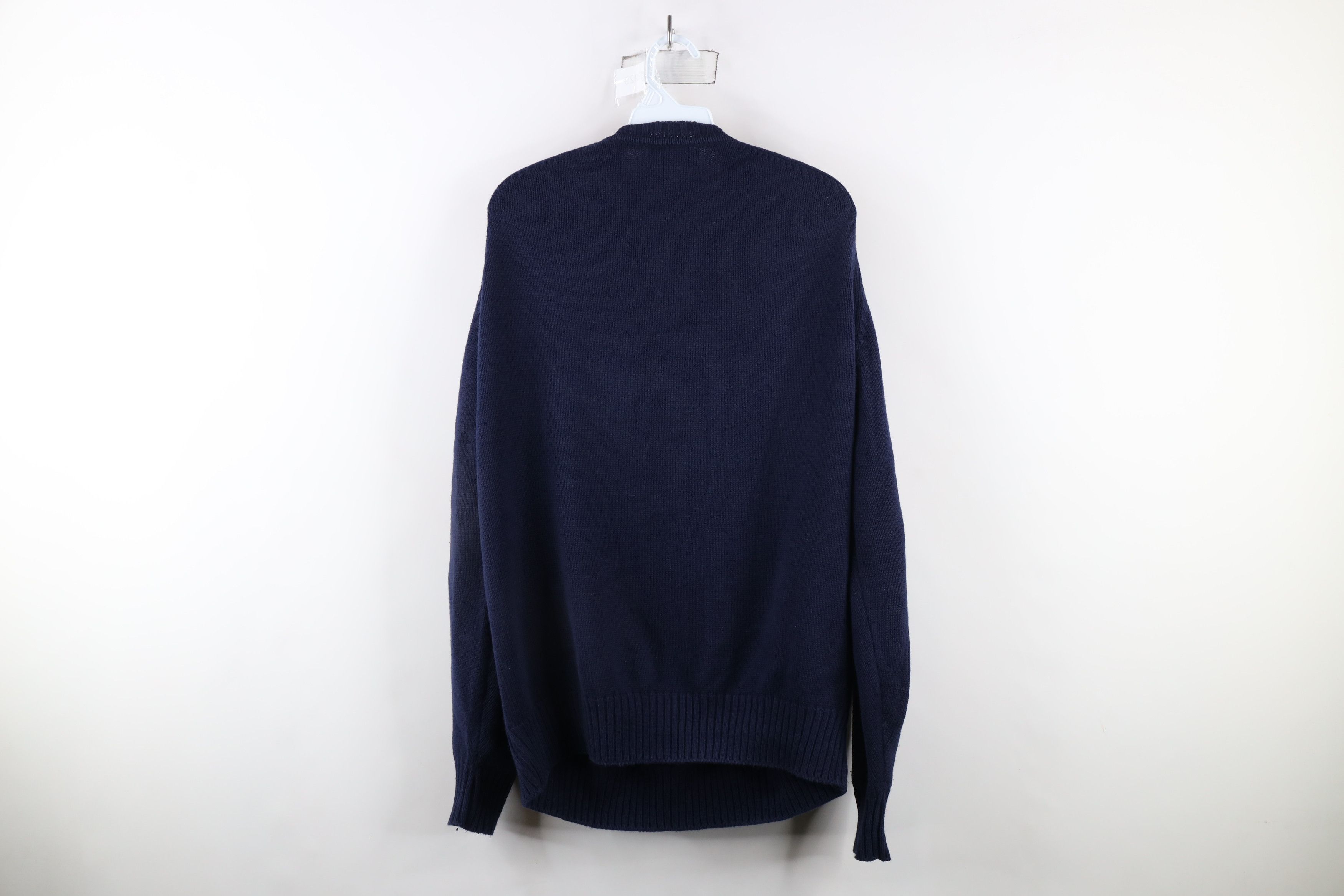 Lands' End × Vintage Vintage 90s Lands End Blank Cotton Knit Sweater Blue USA Size US XL / EU 56 / 4 - 6 Thumbnail