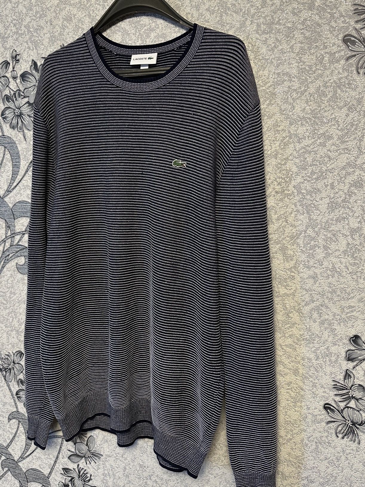 Lacoste Lacoste retro y2k OOs Navy Striped jumper pull knitwear Size US L / EU 52-54 / 3 - 3 Thumbnail