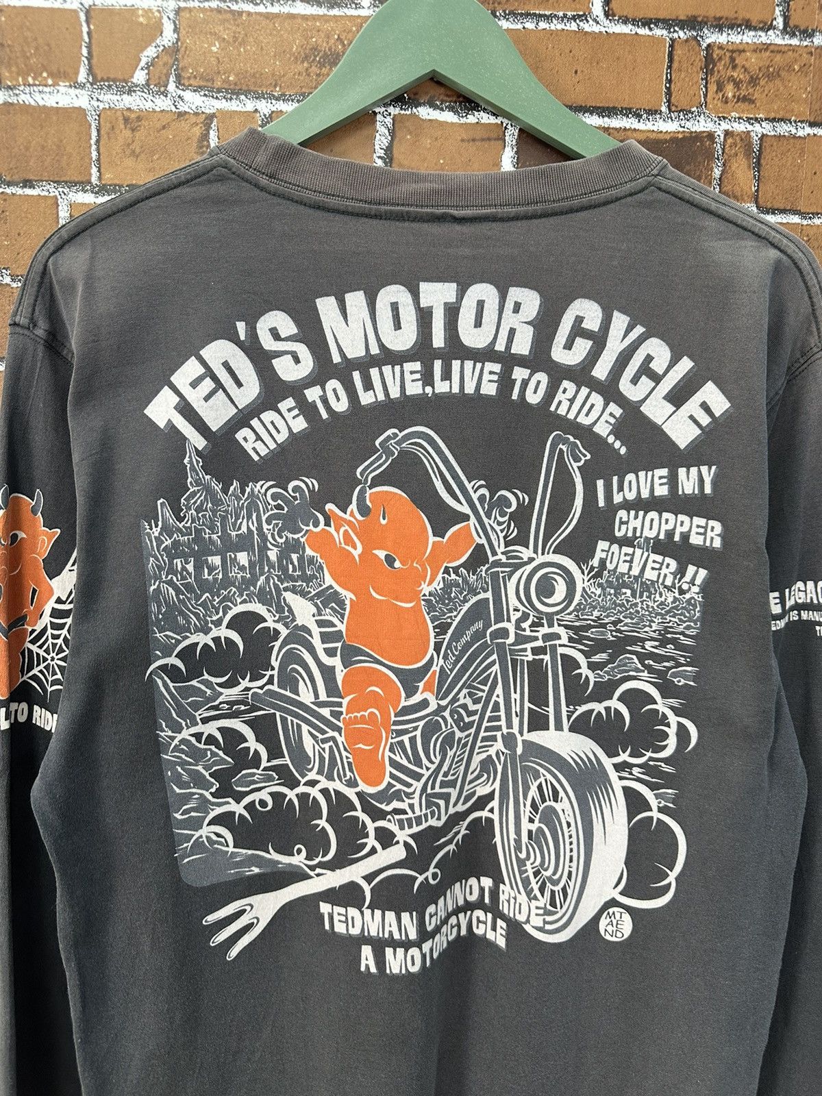 Tedman Vintage Ted Company Devils Motorcycle Sunfaded Shirt A907 Size US M / EU 48-50 / 2 - 3 Thumbnail