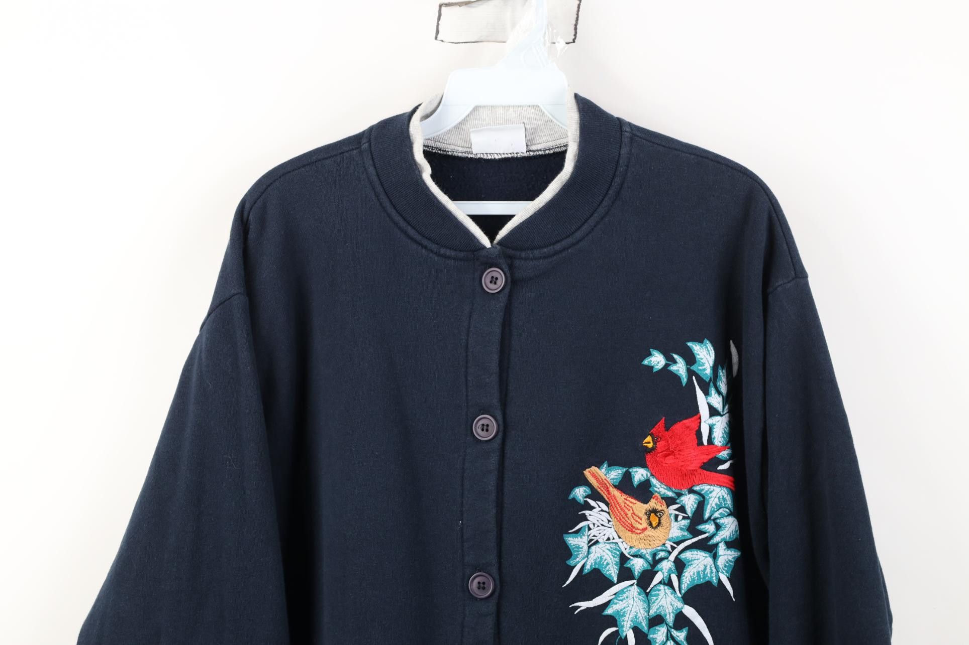 Vintage Vintage 90s Streetwear Nature Cardinal Bird Sweatshirt Size XL / US 12-14 / IT 48-50 - 2 Thumbnail