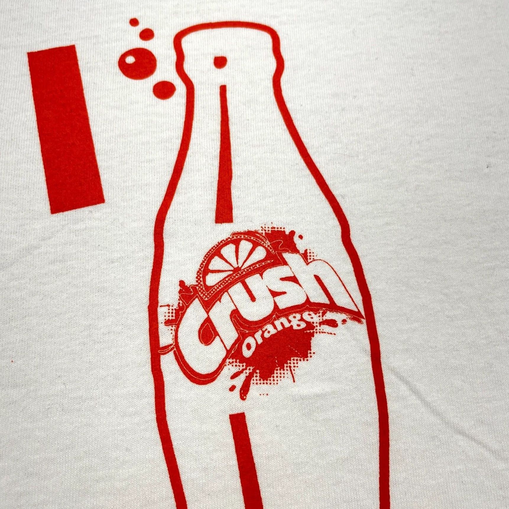 Gildan Orange Crush Soda T-Shirt Adult Men XL White Graphic Retro 80s 90s Advertising Logo Mens Size US XL / EU 56 / 4 - 3 Thumbnail