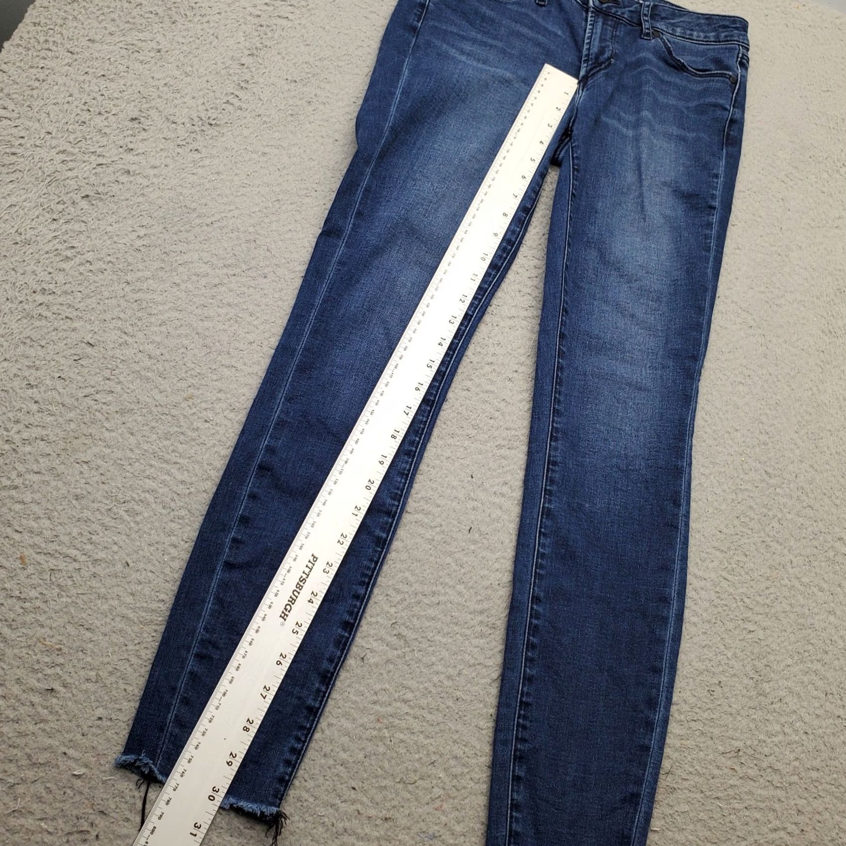 Vintage Articles of Society Jeans Womens 27 Blue Denim Frayed Hem Stretch Skinny Regular 5-Pocket Denim Blue 90s Outdoor Mens Womens Girls Boys Size 27" / US 4 / IT 40 - 5 Thumbnail