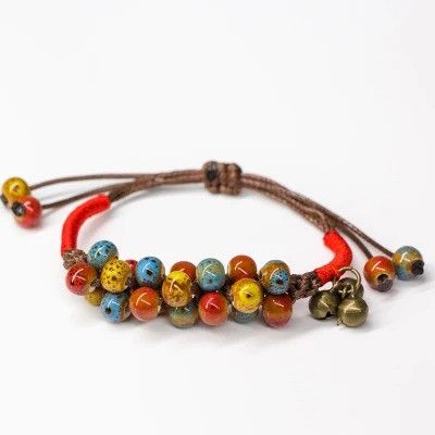 Handmade Good Lucky Ceramic Bracelet Jewelry Gift For Her Size ONE SIZE - 4 Thumbnail