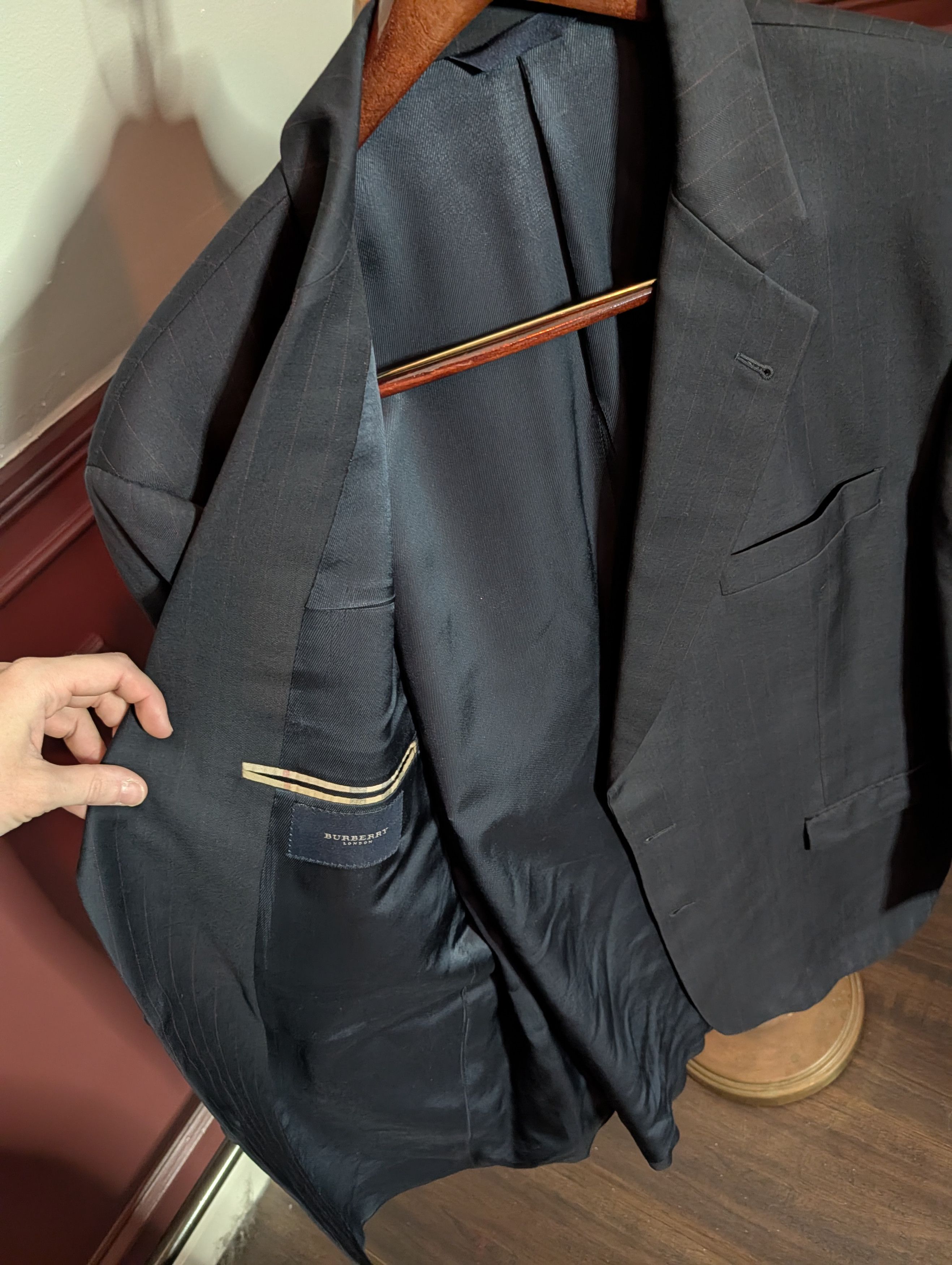 Burberry BURBERRY Black Pinstripe wool MiUSA blazer 46L Size 46L - 9 Thumbnail