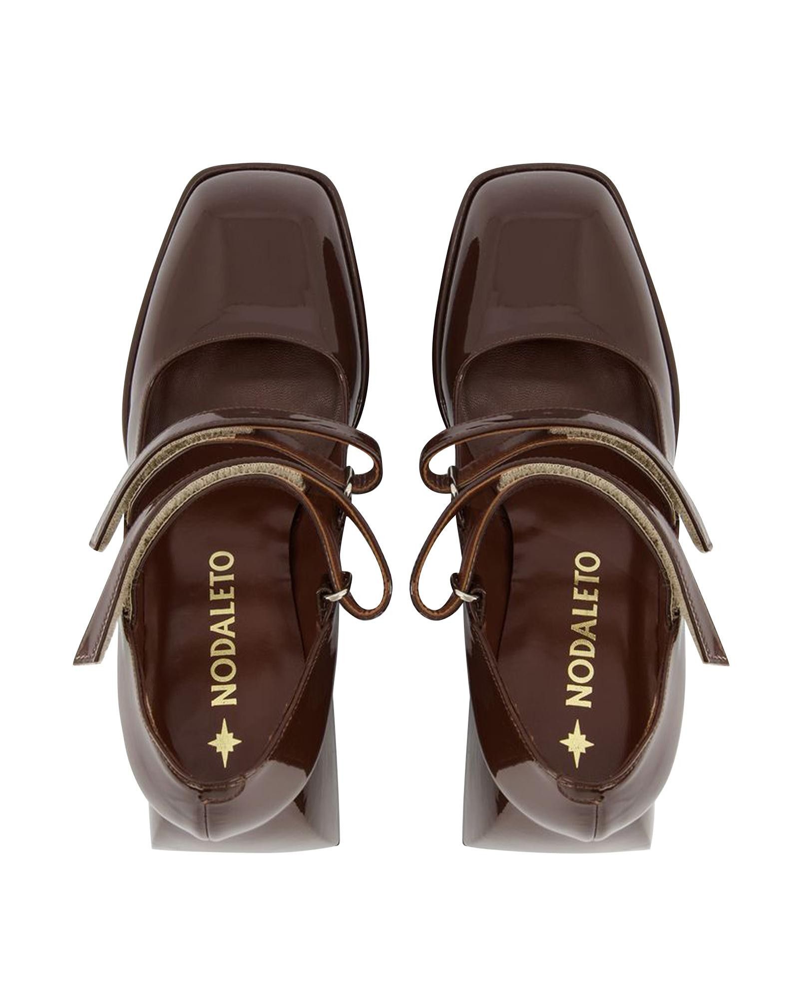 image of Nodaleto Brown Leather Heel Shoes With 85 Cm Heel Height, Women's (Size 11)