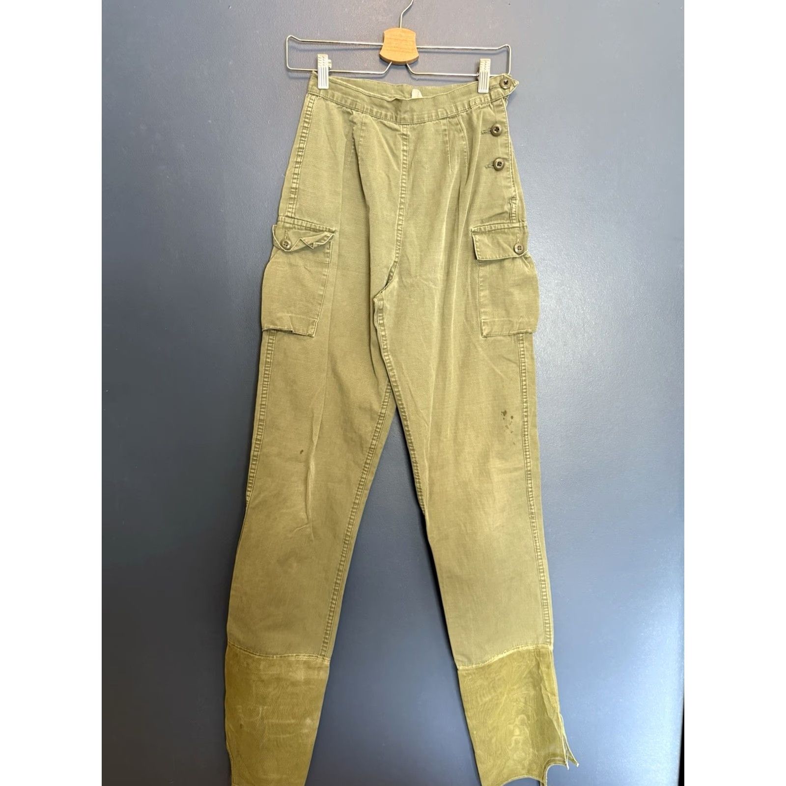 Olive VINTAGE US Army Cargo Pants Women Olive Green Size 12 OG-107 60’s Size 34" / US 12 / IT 48 - 3 Thumbnail