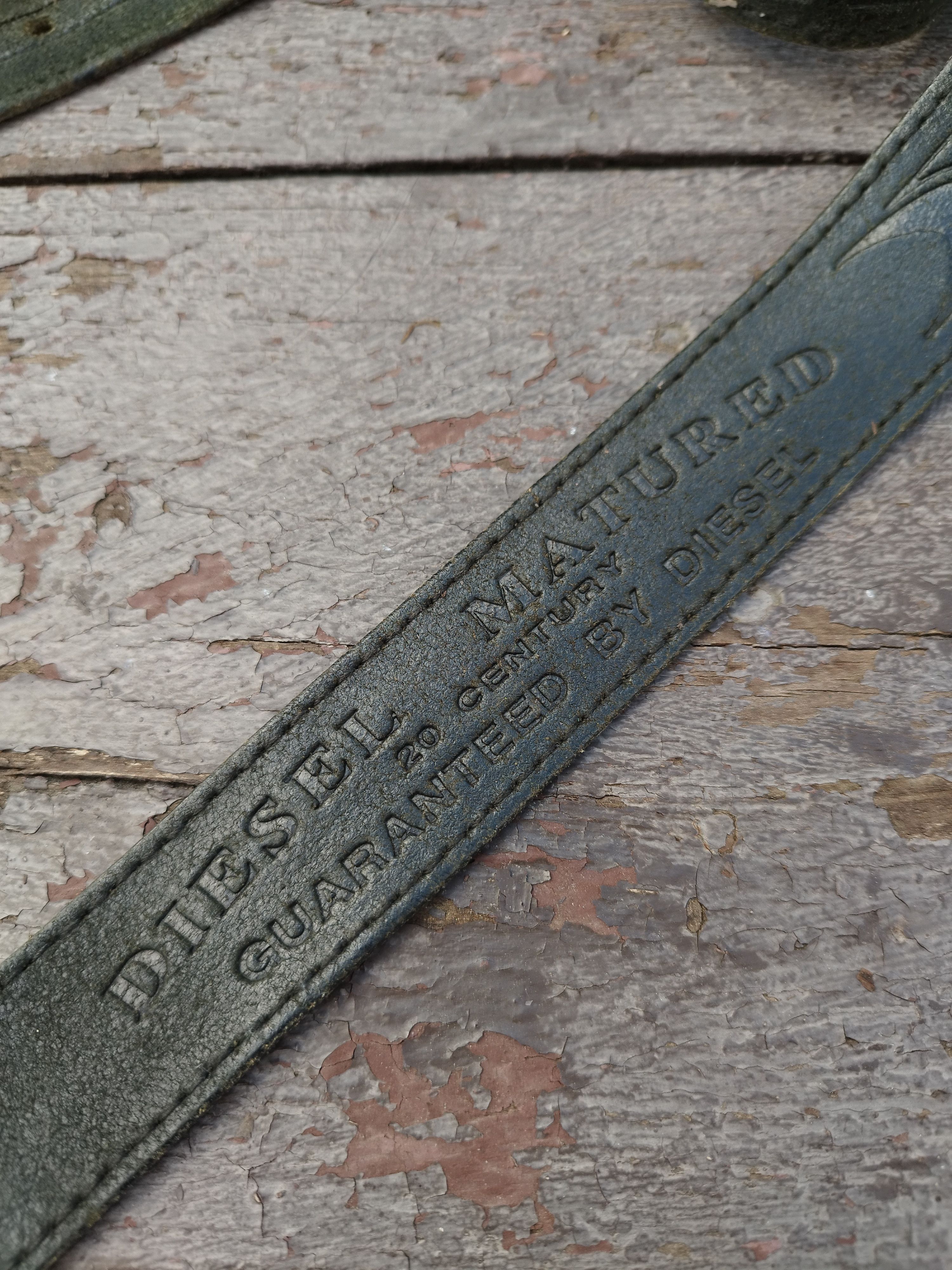 Diesel Diesel Only The Brave Leather Belt Logo Buckle Y2K Grunge Size ONE SIZE - 7 Thumbnail