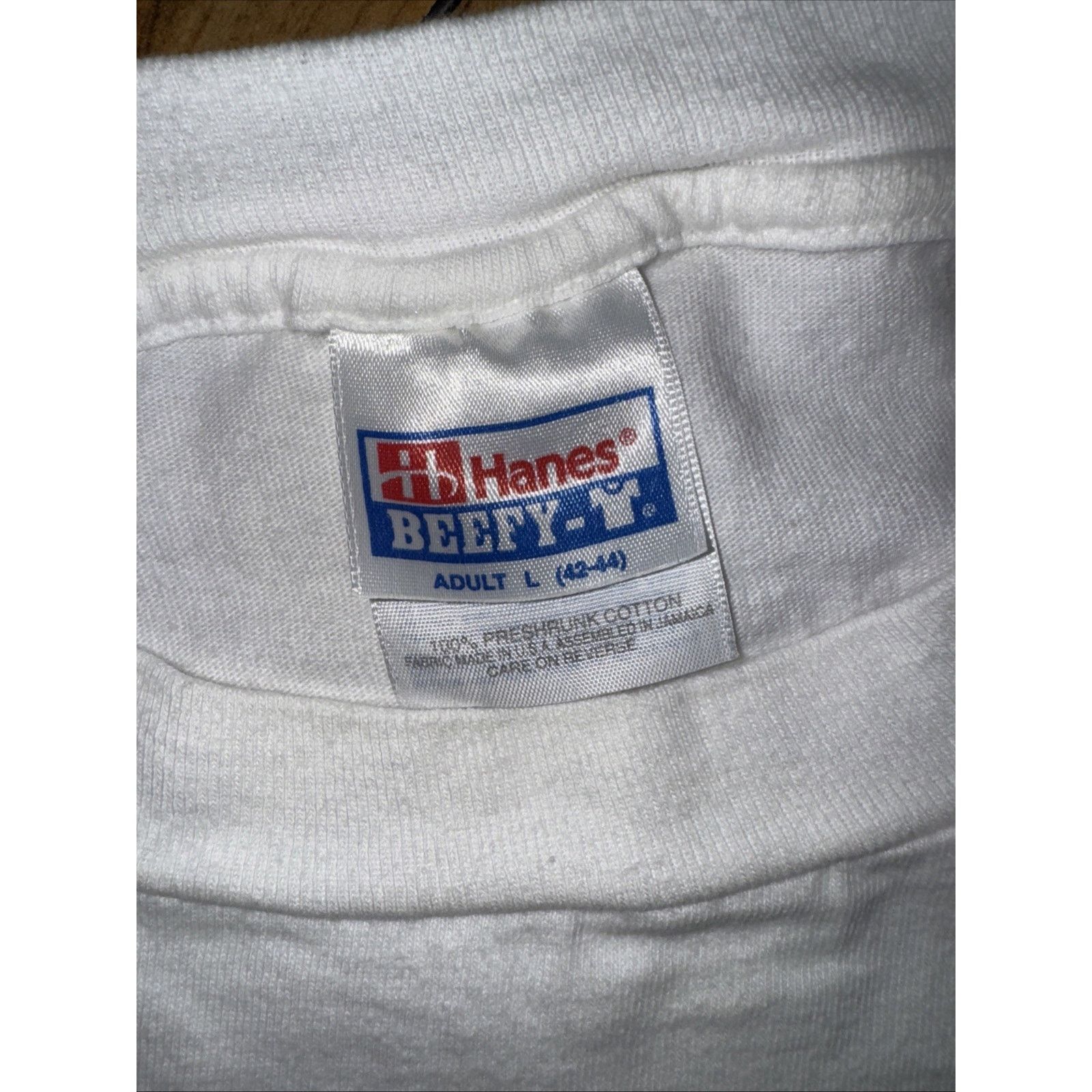 Band Tees × Hanes × Vintage 1996 Gaspard Eagle Graphic T-Shirt White Hanes L 21x26 Size US L / EU 52-54 / 3 - 4 Thumbnail