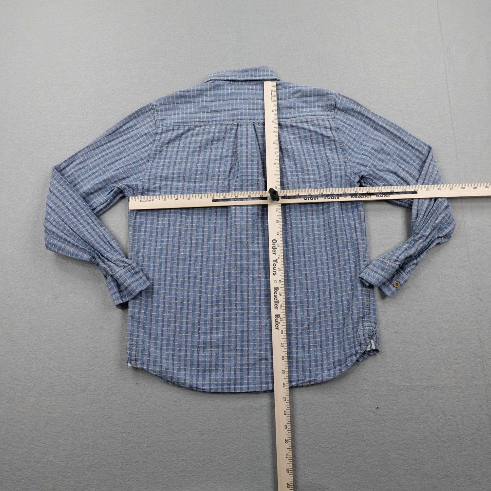 Carbon2Cobalt Carbon 2 Cobalt Shirt Mens Small Blue Plaid Textured Button Up Long Sleeve Size US S / EU 44-46 / 1 - 3 Thumbnail