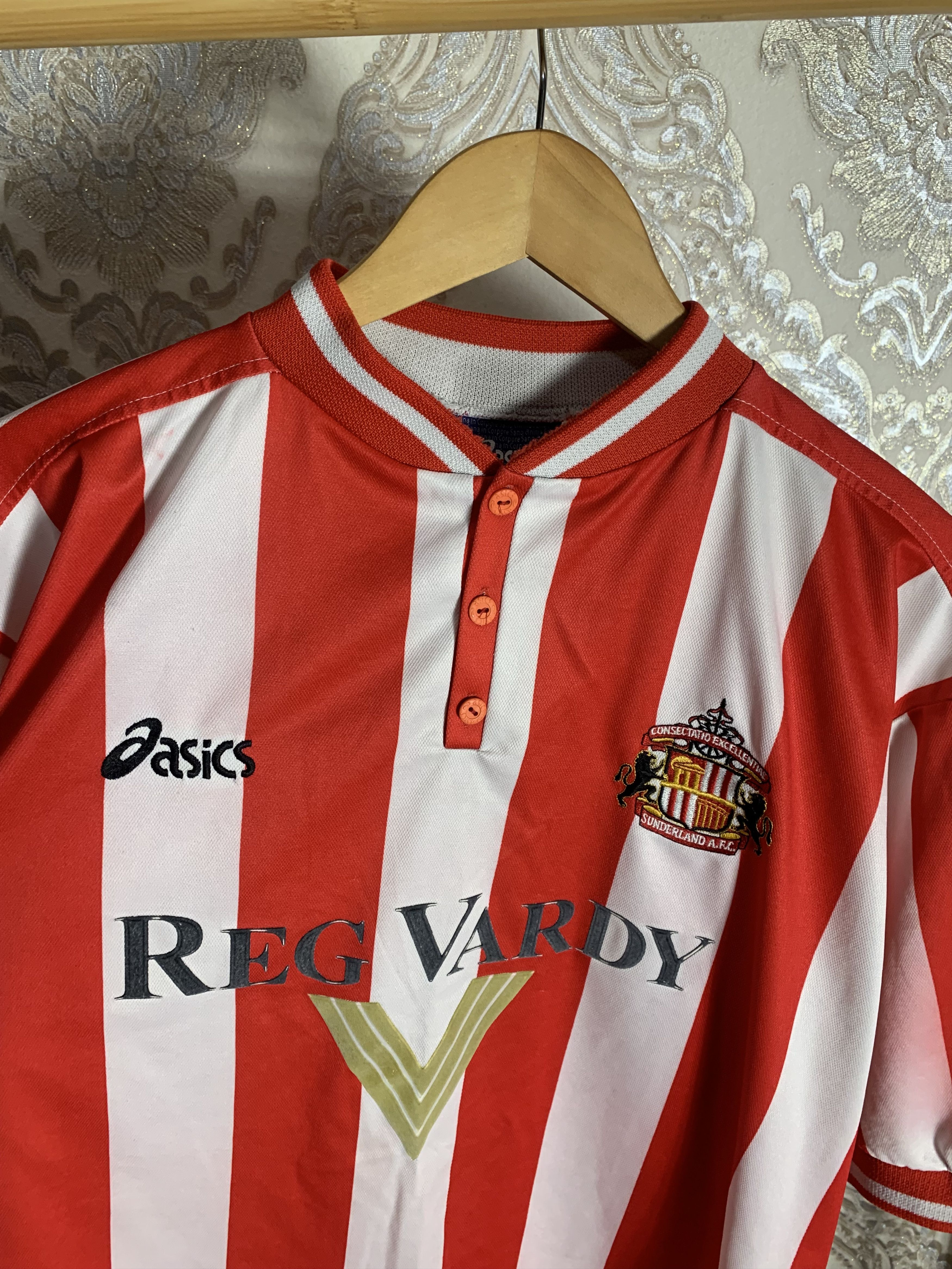 Asics VINTAGE ASICS FC SUNDERLAND ENGLAND RETRO SOCCER JERSEY 90s Size US XXL / EU 58 / 5 - 3 Thumbnail