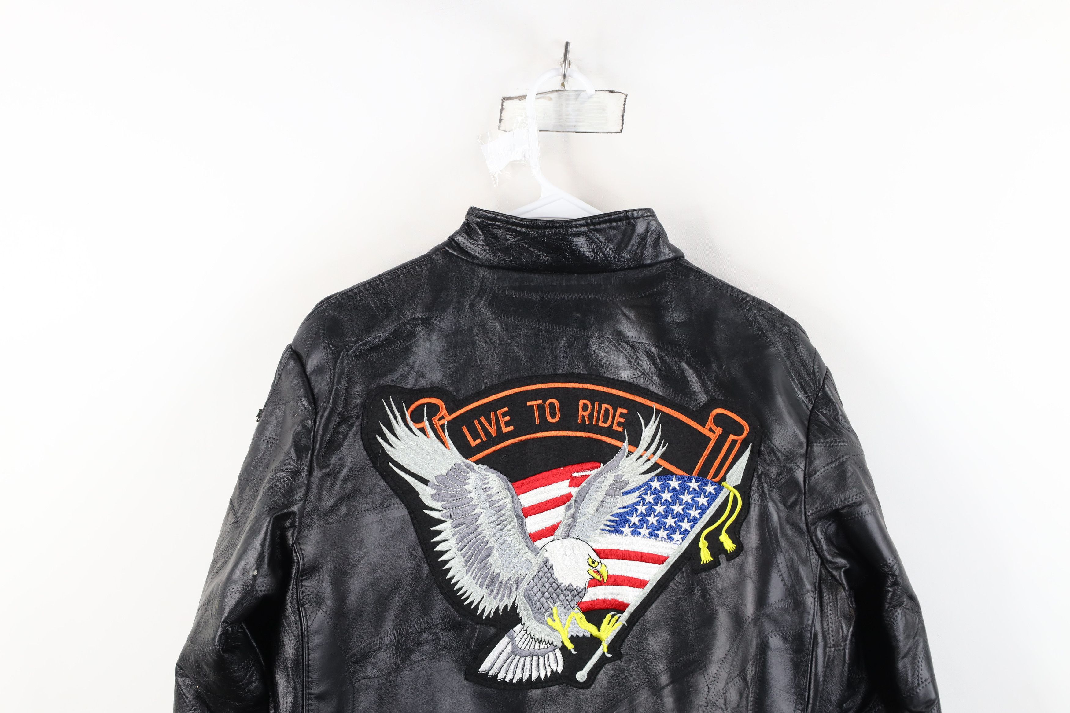 Vintage Vintage 90s Buffalo Leather Motorcycle Cafe Racer Jacket Size US L / EU 52-54 / 3 - 15 Thumbnail