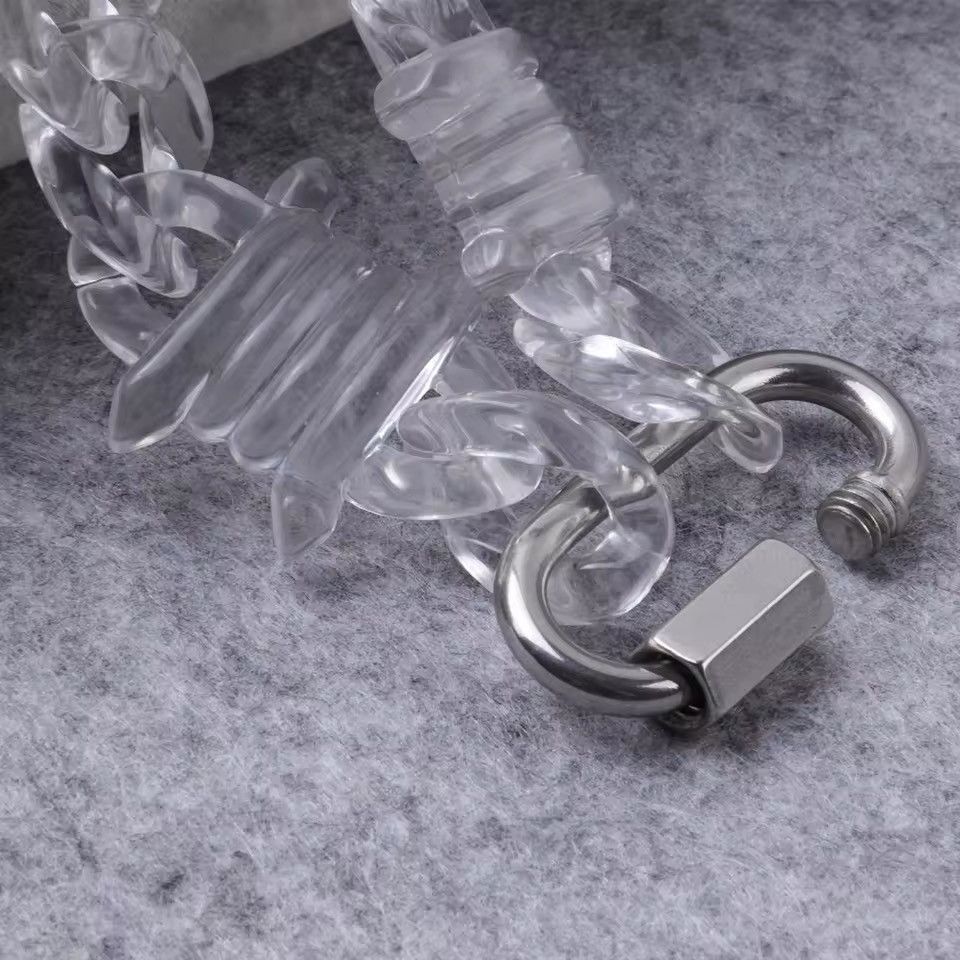 Other Rock Punk Transparent Acrylic Thorns Chain Necklace Size ONE SIZE - 5 Thumbnail