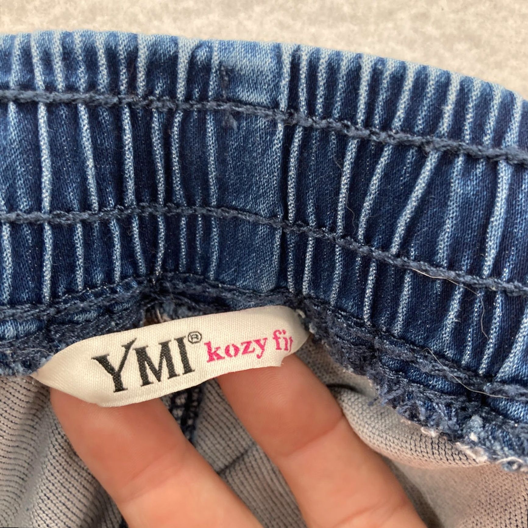Denime YMI Pants Womens 2X Blue Kozy Fit Knit Denim Jogger Elastic Waist Plus Size NWT Size 40" / US 18 - 4 Thumbnail