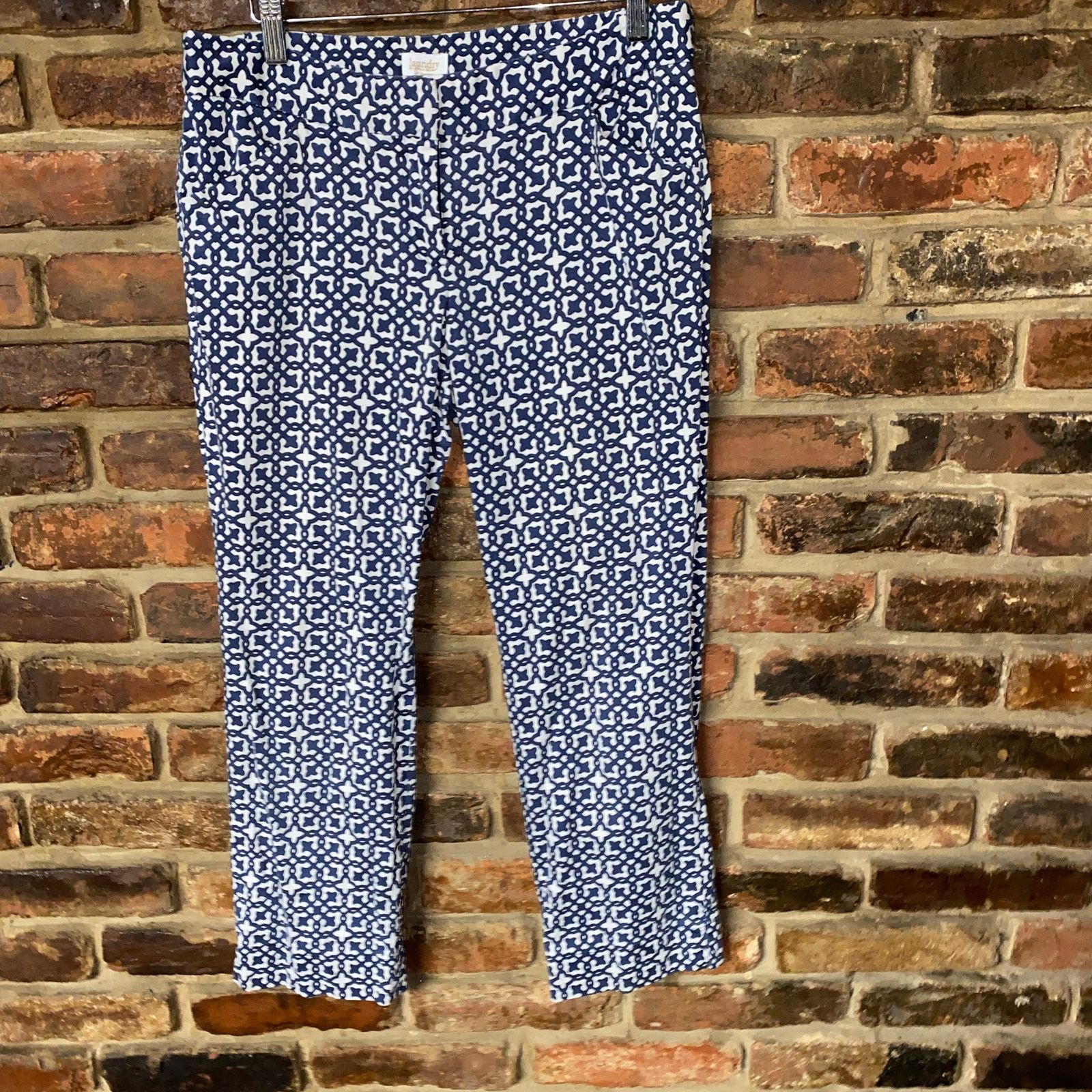 Laundry by Shelli Segal Laundry by Shelli Segal Blue White Slim Fit Cropped Pants 6 Size 28" / US 6 / IT 42 - 3 Thumbnail