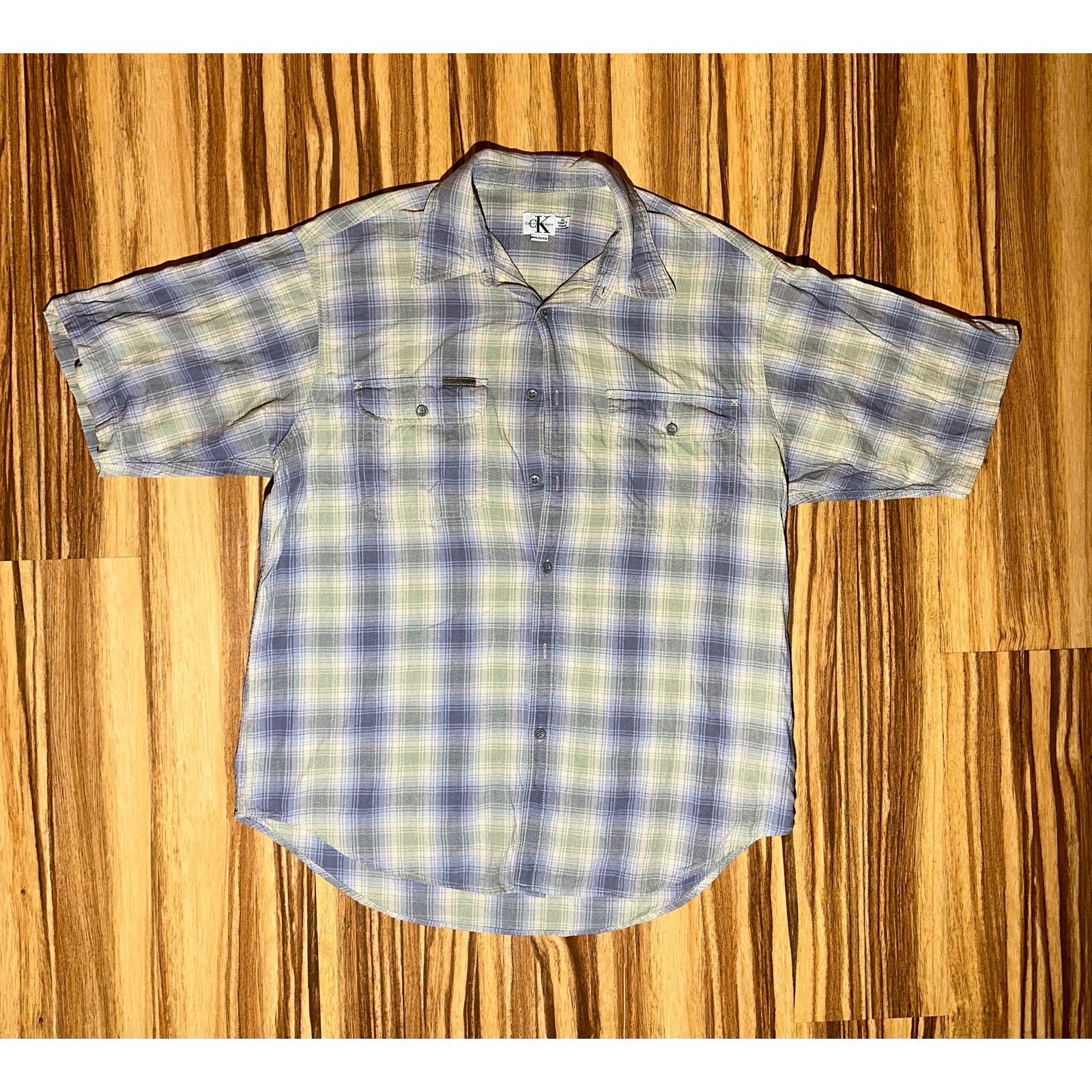 & Other Stories Calvin Klein Jeans Green With Gray Flannel Shirt Size XL Size US XL / EU 56 / 4 - 2 Thumbnail