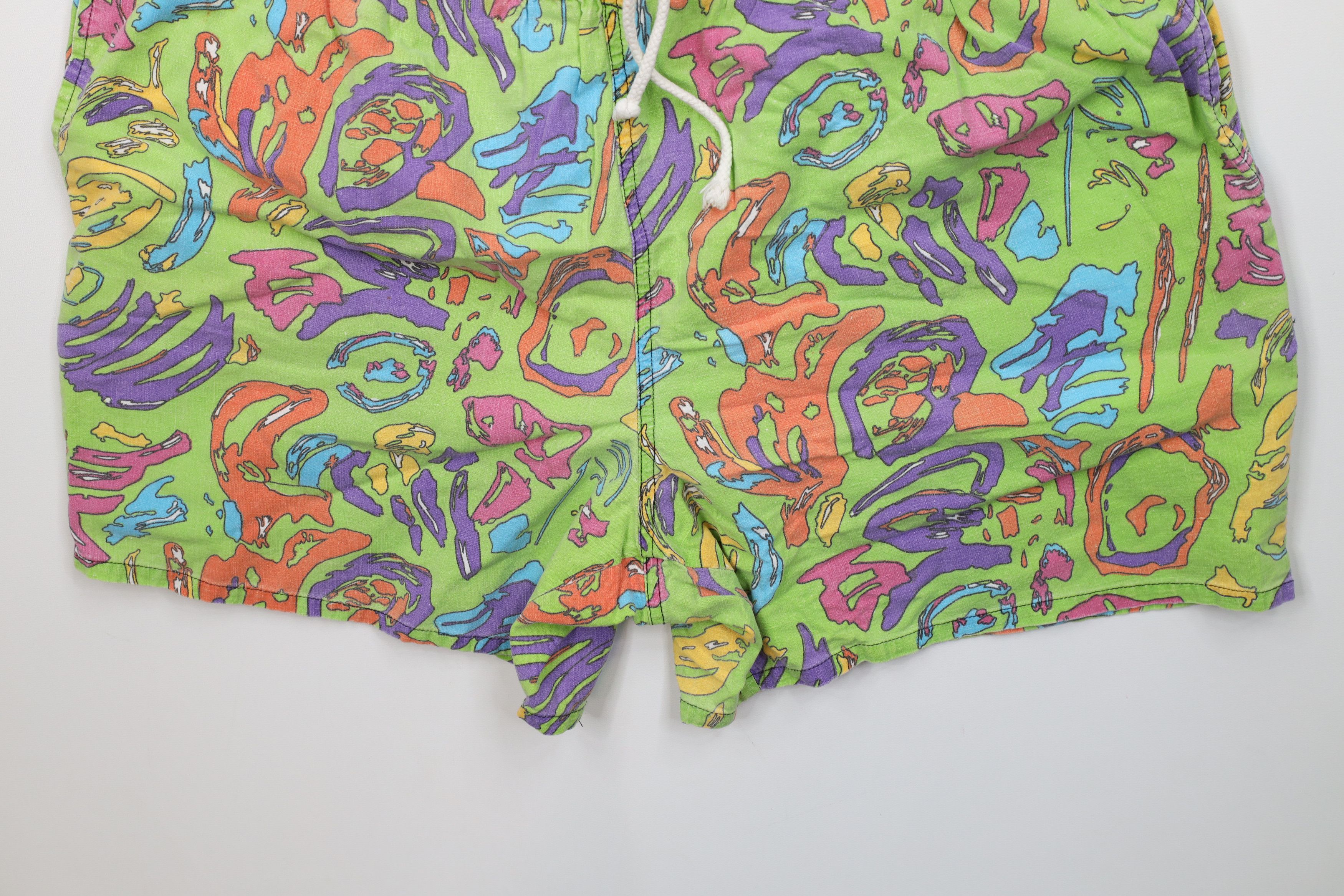 Vintage Vintage 90s Streetwear Abstract Lined Shorts Swim Trunks Size US 36 / EU 52 - 4 Thumbnail