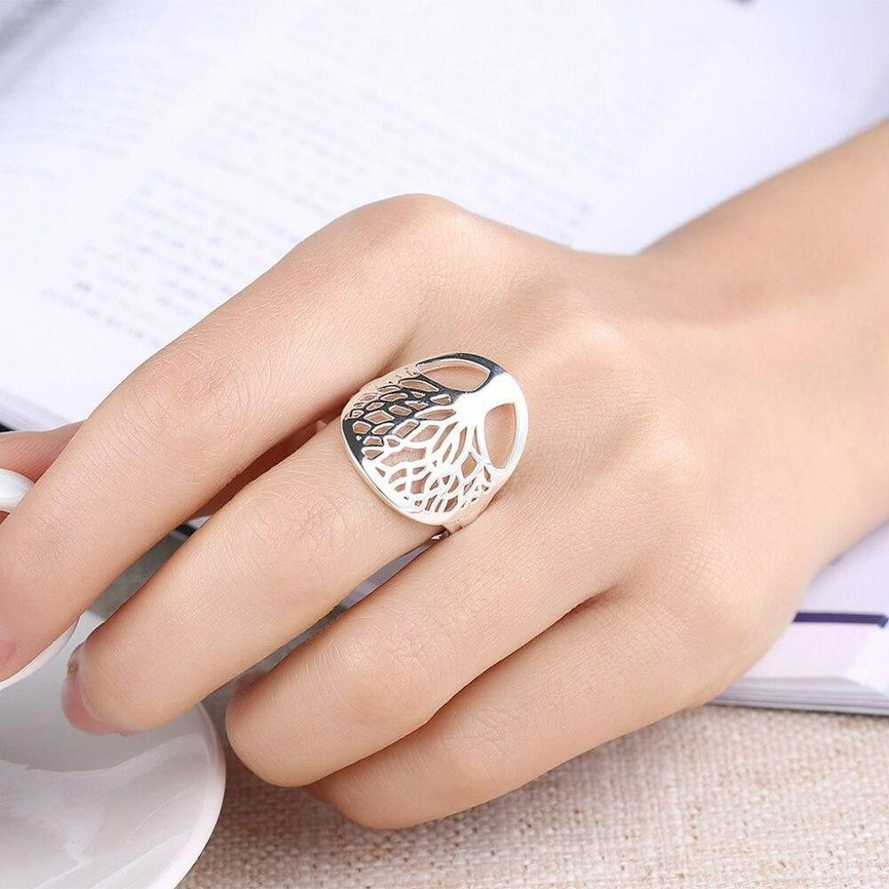 Designer 925 Sterling Silver Tree Of Life Hollow Ring - Size 6 Size ONE SIZE - 5 Thumbnail