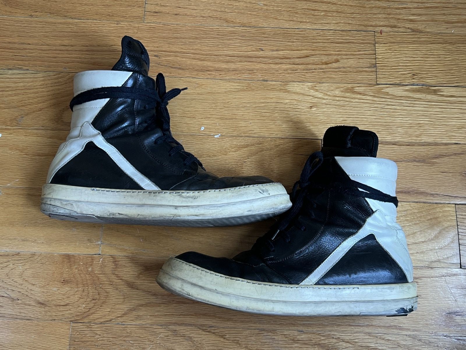image of Rick Owens Geobasket 44 Shoes in Black, Men's (Size 11)