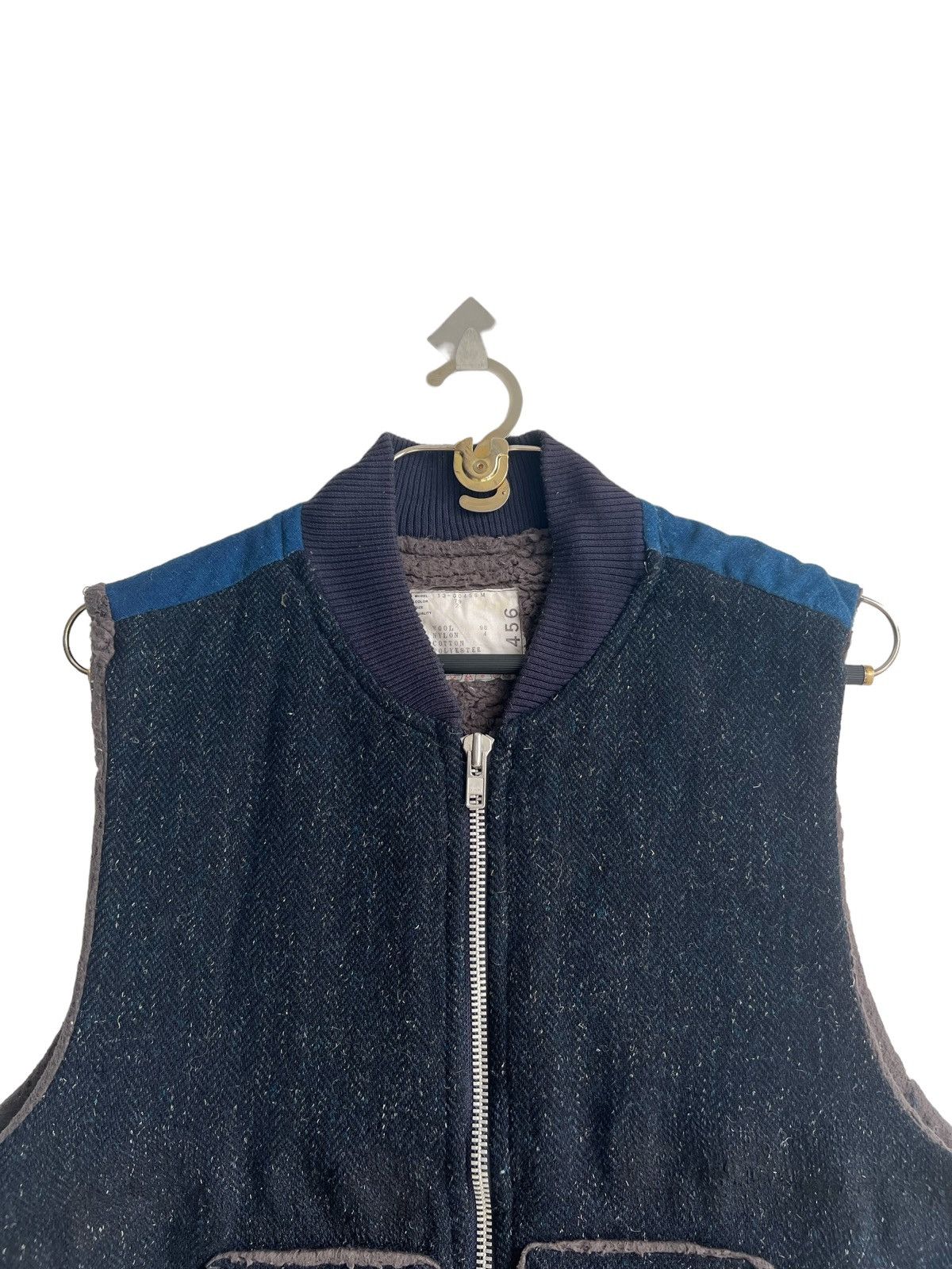 Sacai FW09 Sacai Indigo Denim Wool Fur Lining Patchwork Bomber Size US M / EU 48-50 / 2 - 3 Thumbnail