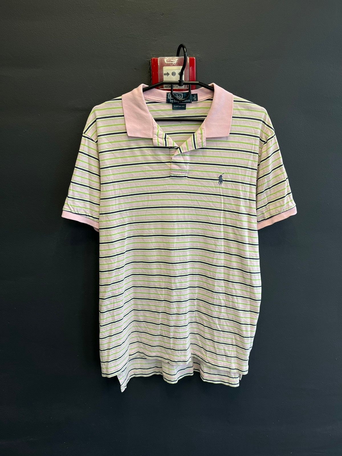 Pre-owned Polo Ralph Lauren X Vintage Polo Ralph Laurent Stripped Rugby Jersey Polo Tee Japan In Pink