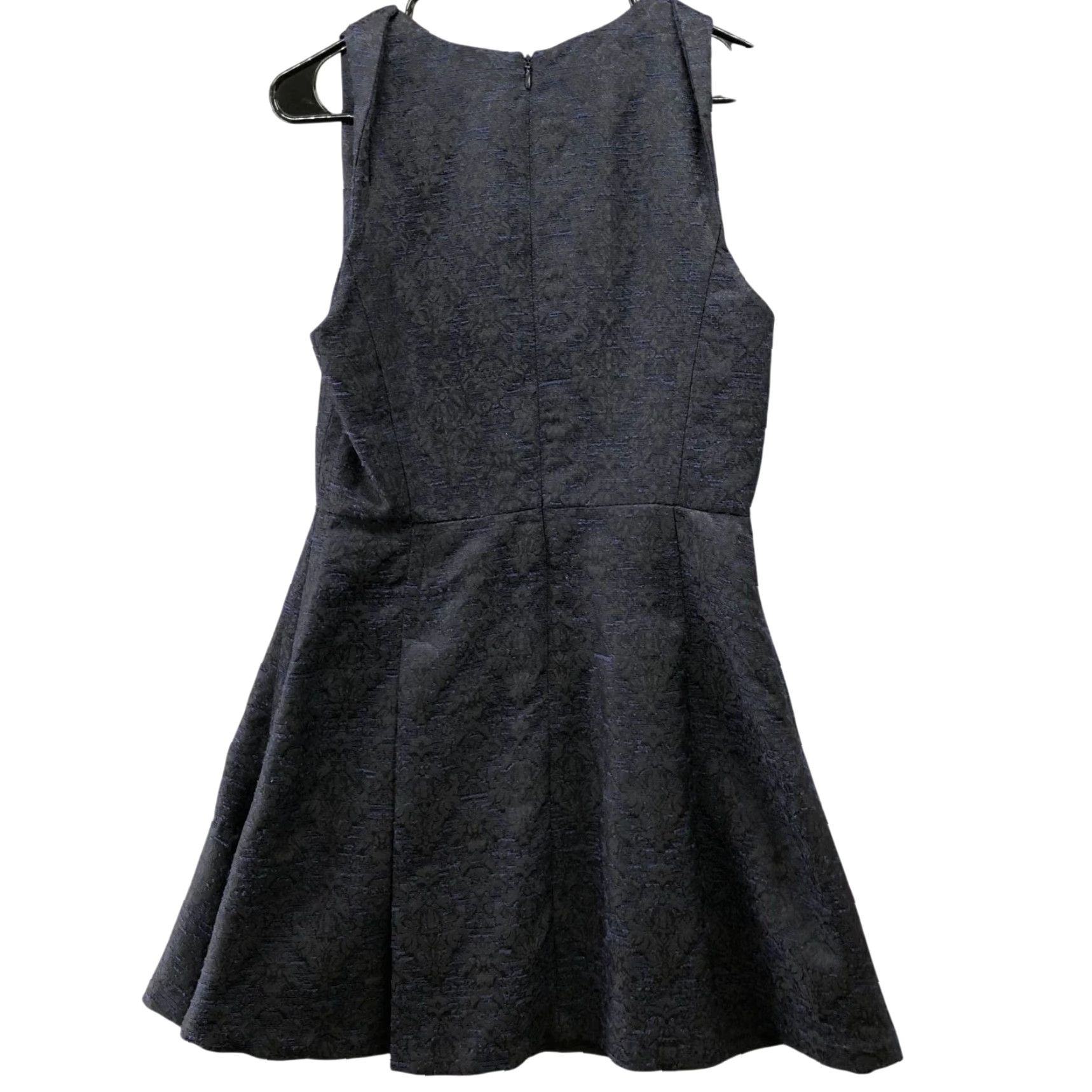 Banana Republic Banana Republic Dress Sleeveless Pleated Jacquard A-Line Navy Blue 8 V-Neck Knit Polyester Blend Womens Size M / US 6-8 / IT 42-44 - 2 Thumbnail