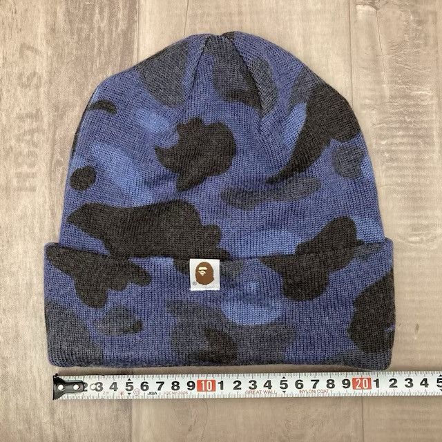 BAPE Blue camo brim beanie knit cap a bathing ape NIGO