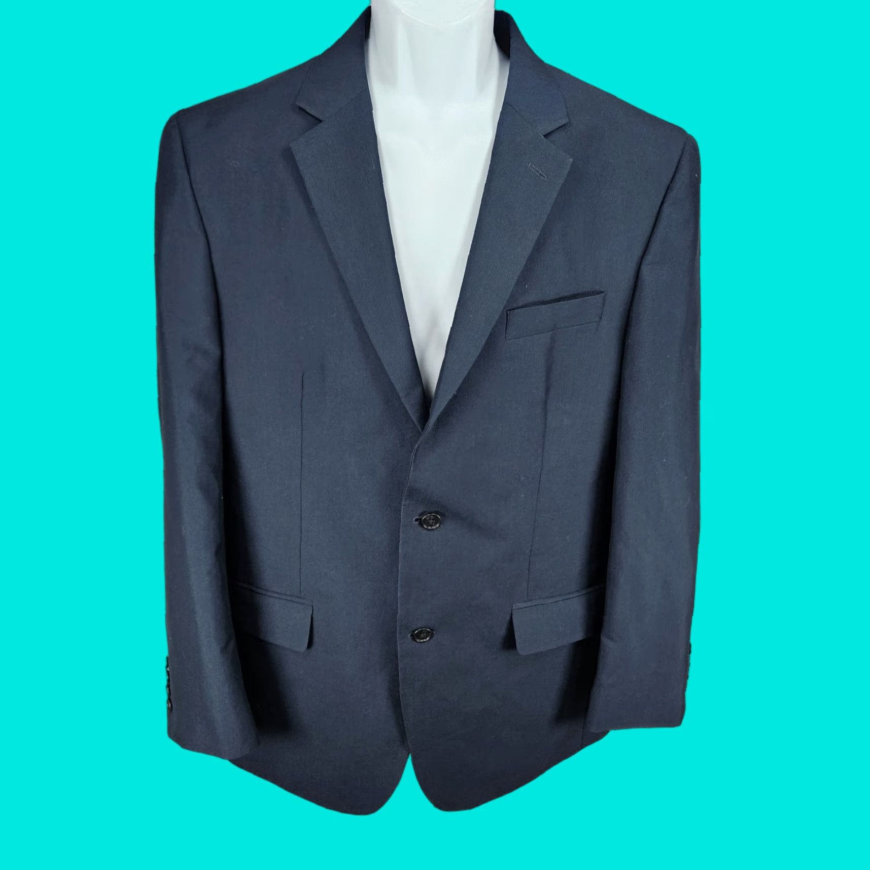 Doublet Andrew Fezza Navy 2 Button Double Vented Notch Blazer Sport Coat Jacket 42R Size 42R - 1 Thumbnail