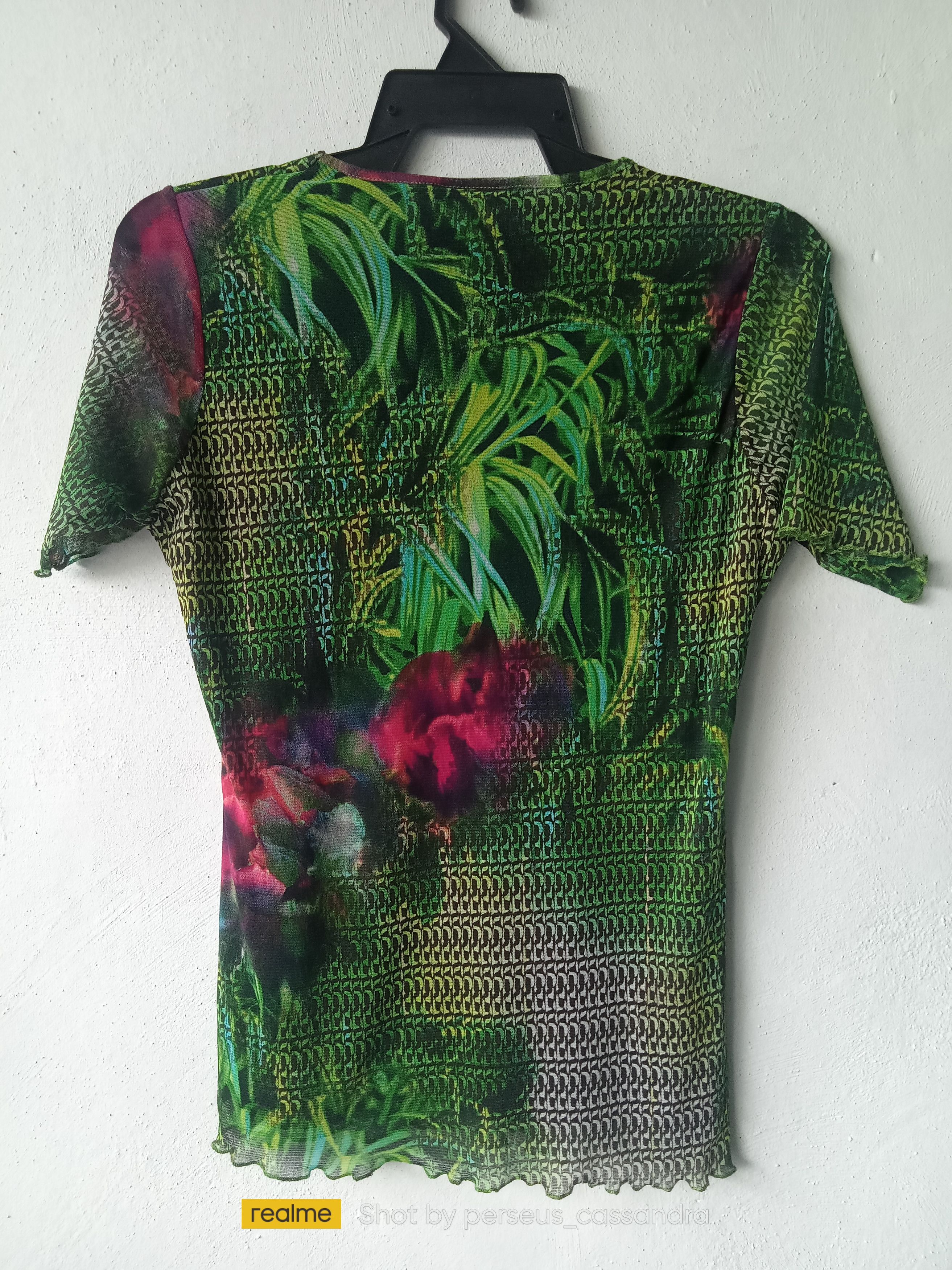 Vintage Paola Davoli Floral Print Fullmesh Tee Size L / US 10 / IT 46 - 2 Thumbnail