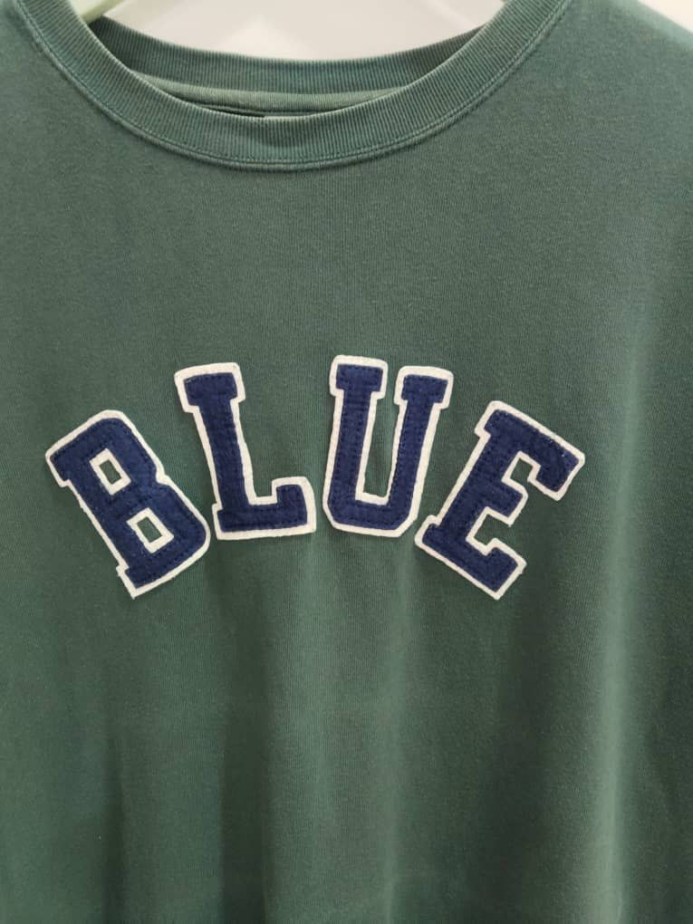 Vintage Vintage BLUE ON GREEN SHIRT Vintage 80s Russell Athletics Size US L / EU 52-54 / 3 - 4 Thumbnail